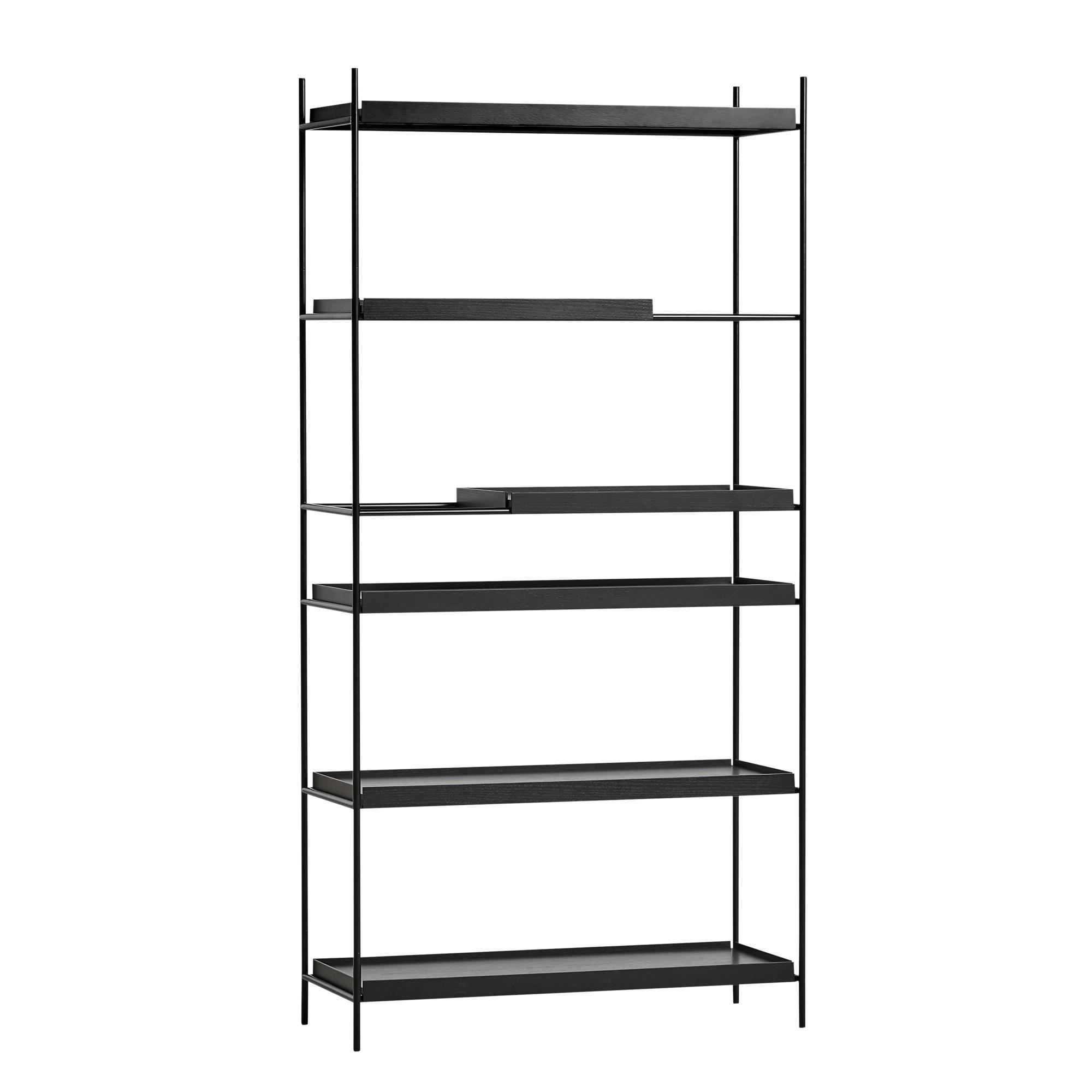 Woud Tray Bookcase High Black/Black