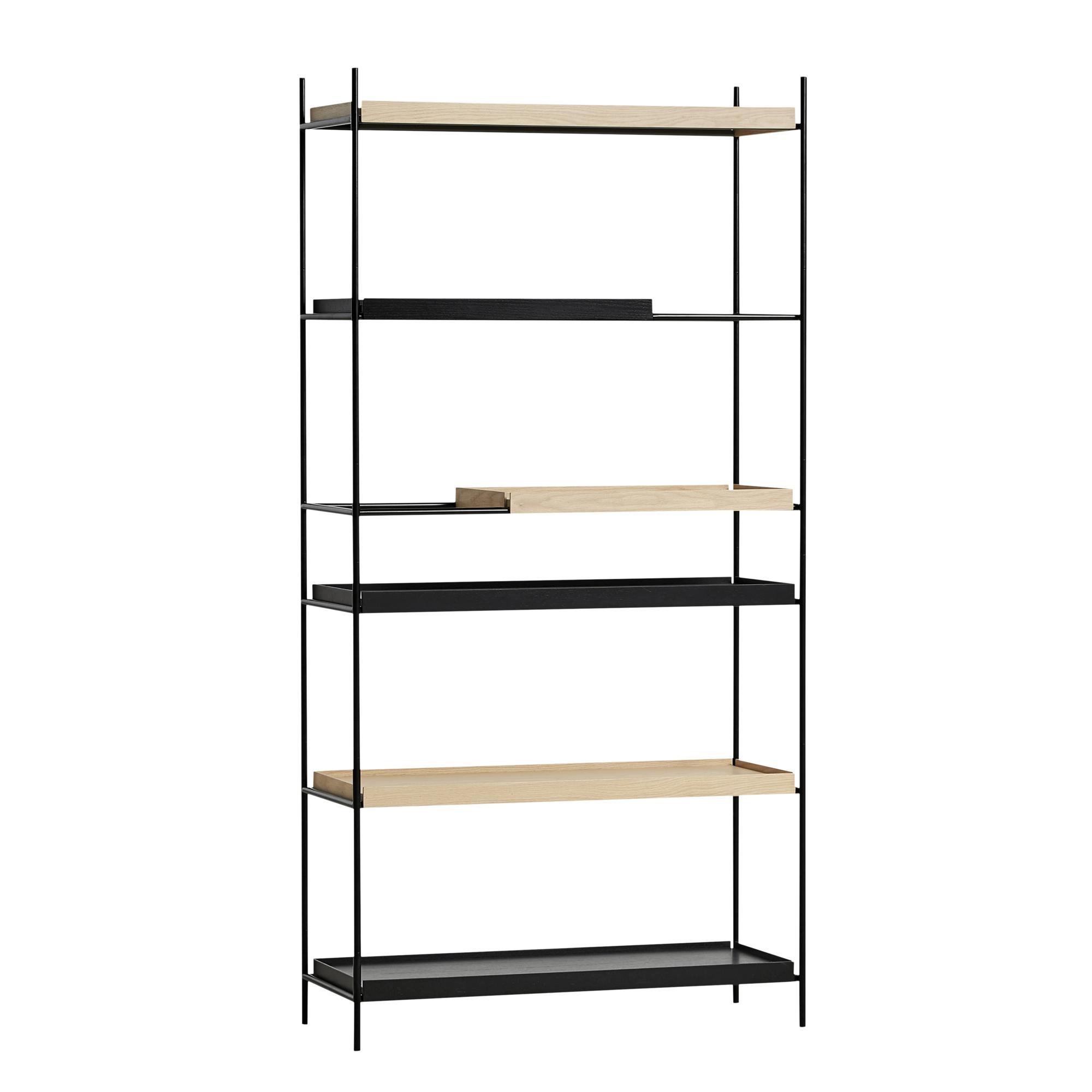 Woud Tray Bookcase High Oak/Black