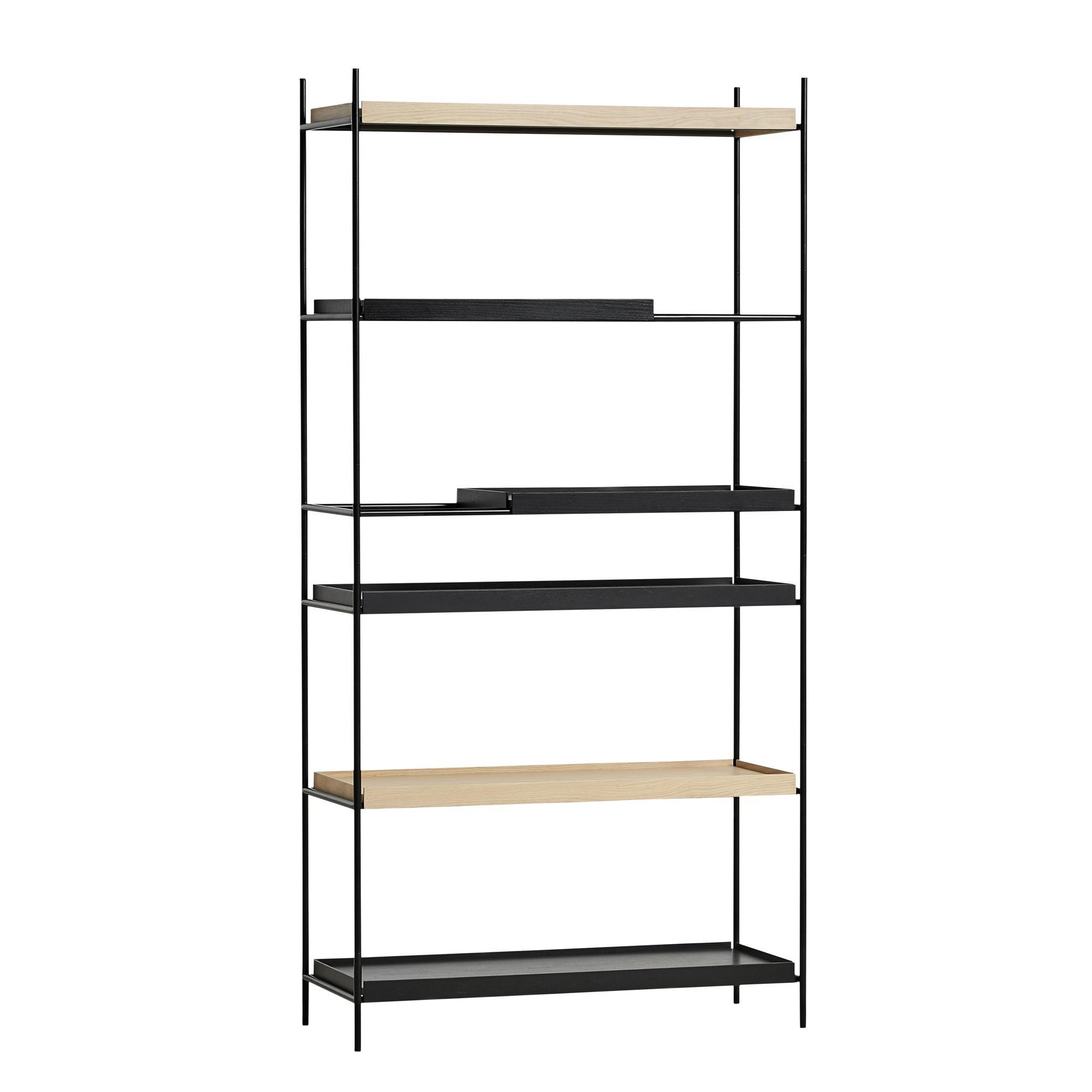 Woud Tray Bookcase High Oak/Black