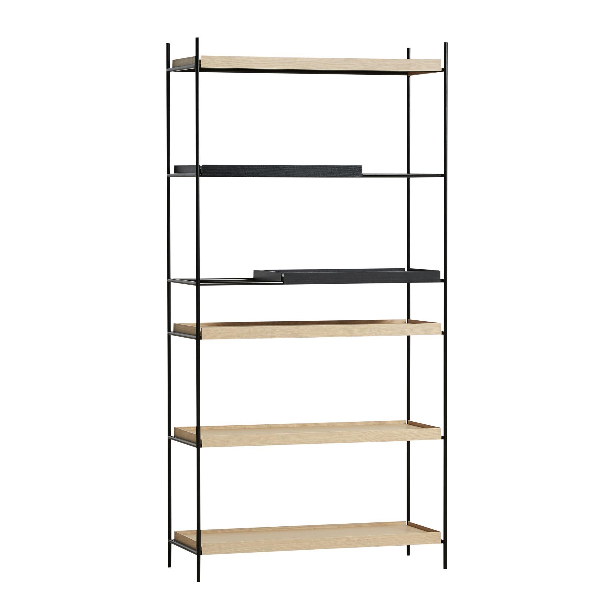 Woud Tray Bookcase High Oak/Black