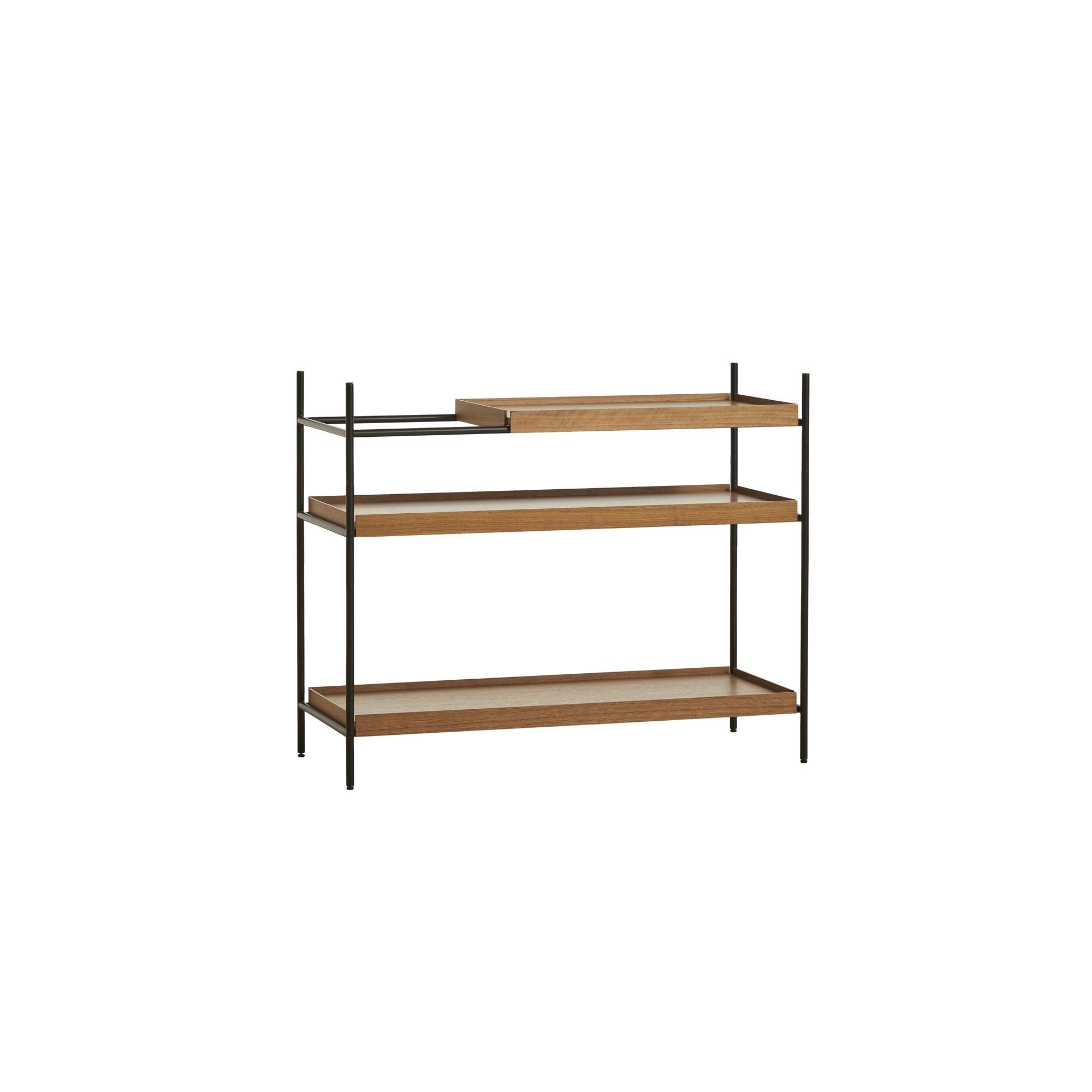 Woud Tray Configuratie 5 Planken Systeem Laag Walnoot