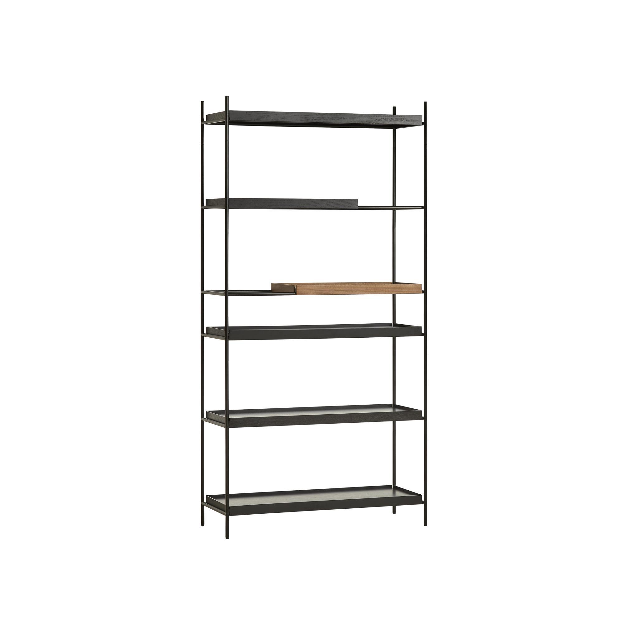 Woud Tray Configuratie 21 Plankensysteem Hoog Zwart/Walnoot