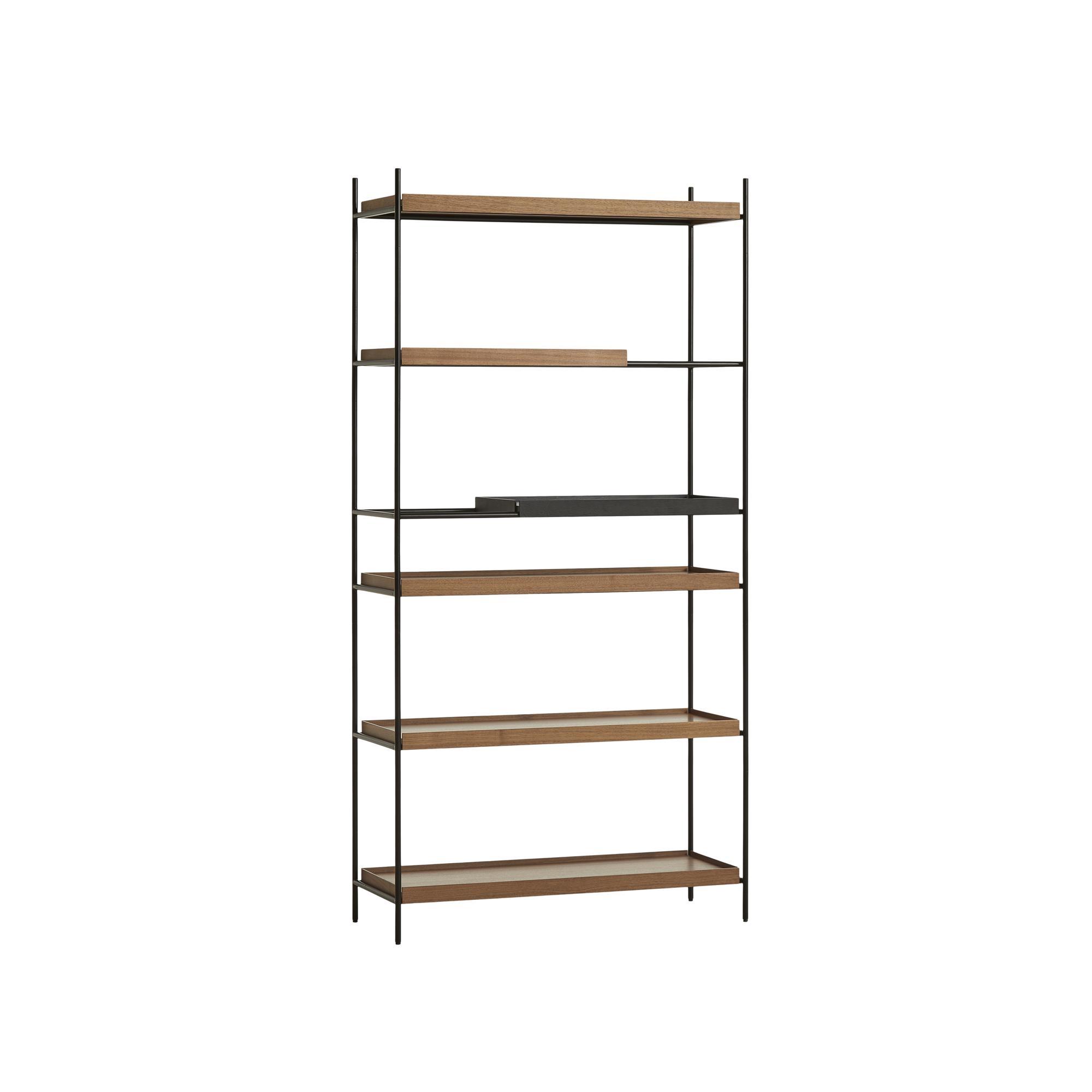 Woud Tray Configuratie 22 Plankensysteem Hoog Zwart/Walnoot