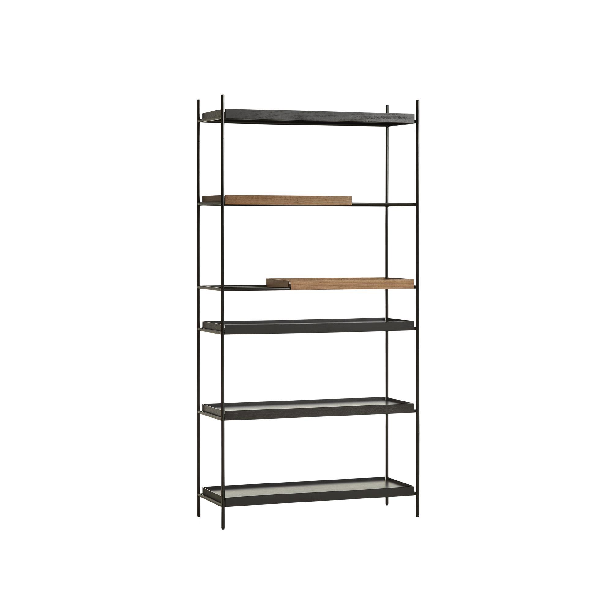 Woud Tray Configuratie 23 Plankensysteem Hoog Zwart/Walnoot