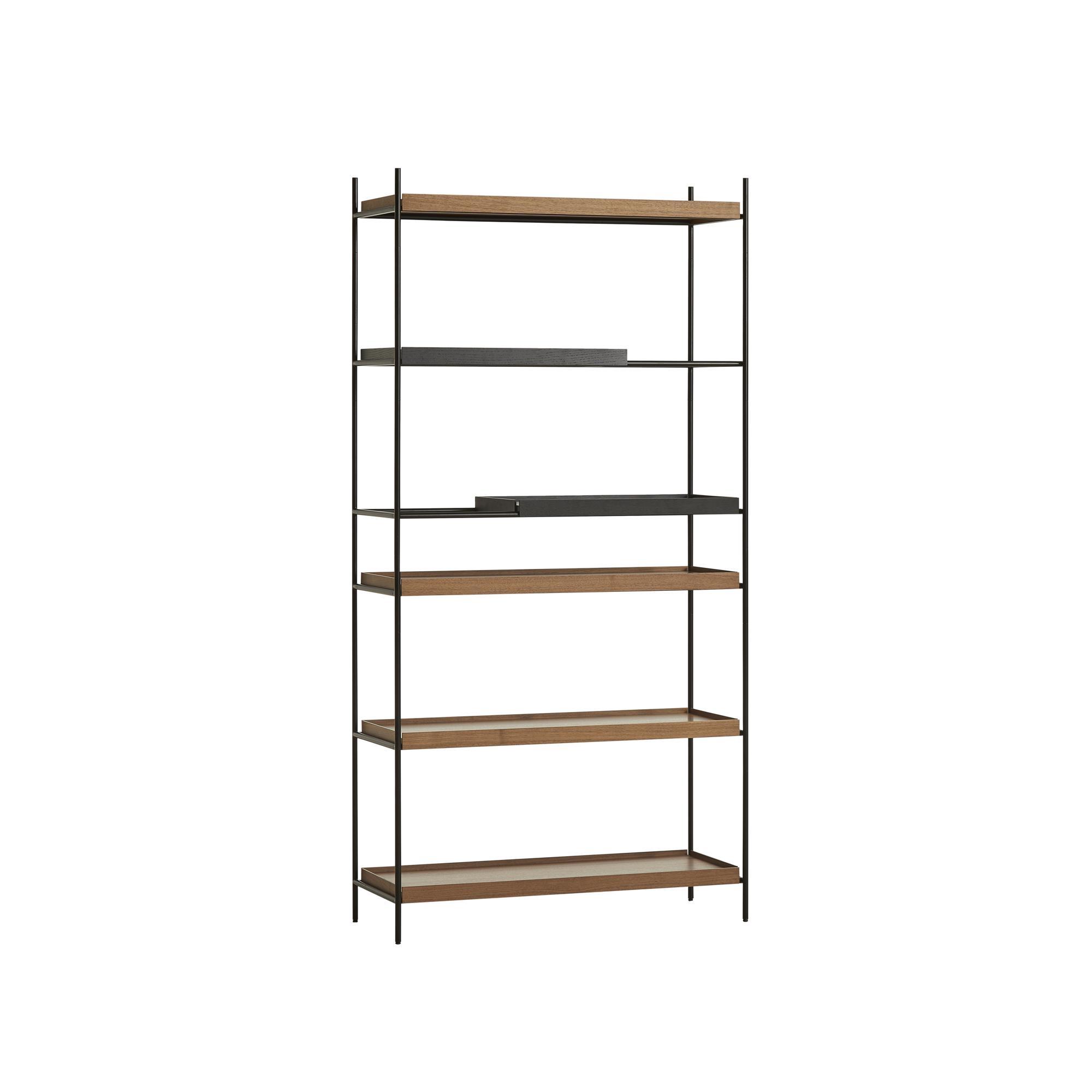 Woud Tray Configuratie 24 Planken Systeem Hoog Zwart/Walnoot
