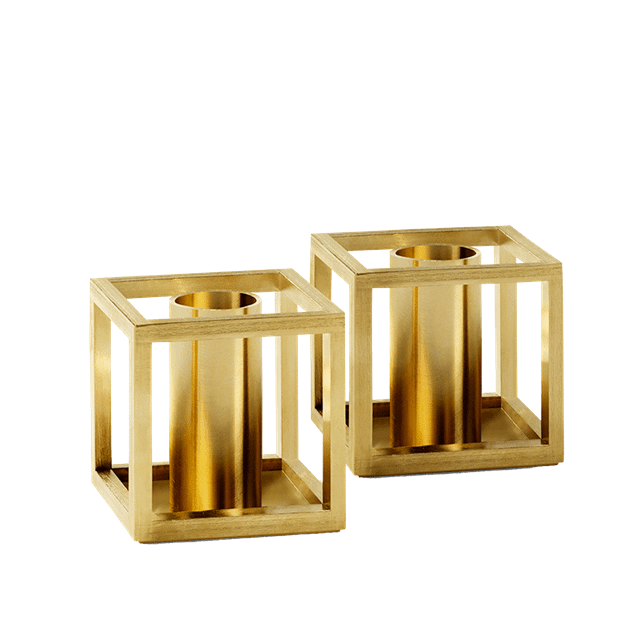 Audo Kubus Micro Lysestage Gold Plated 2 Stk.