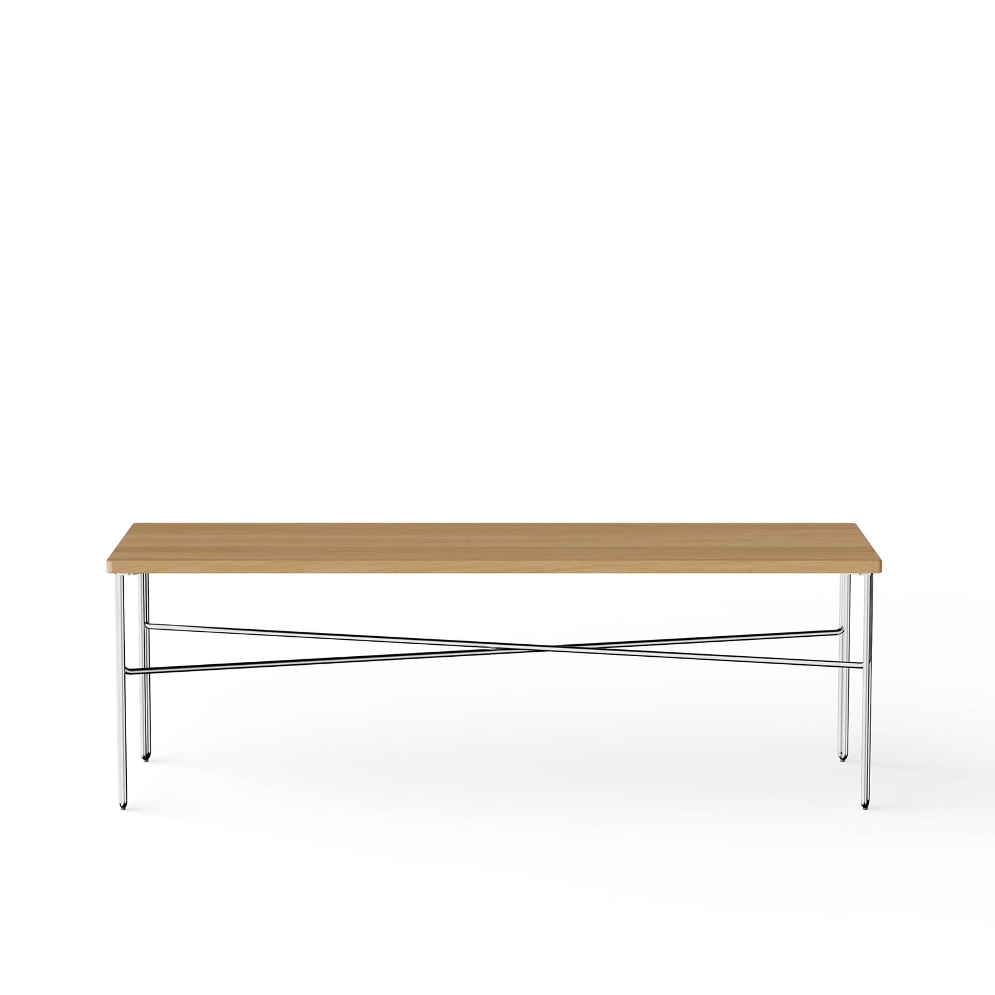 NINE Inline Coffee Table 120x40 Stainless Steel/Oak