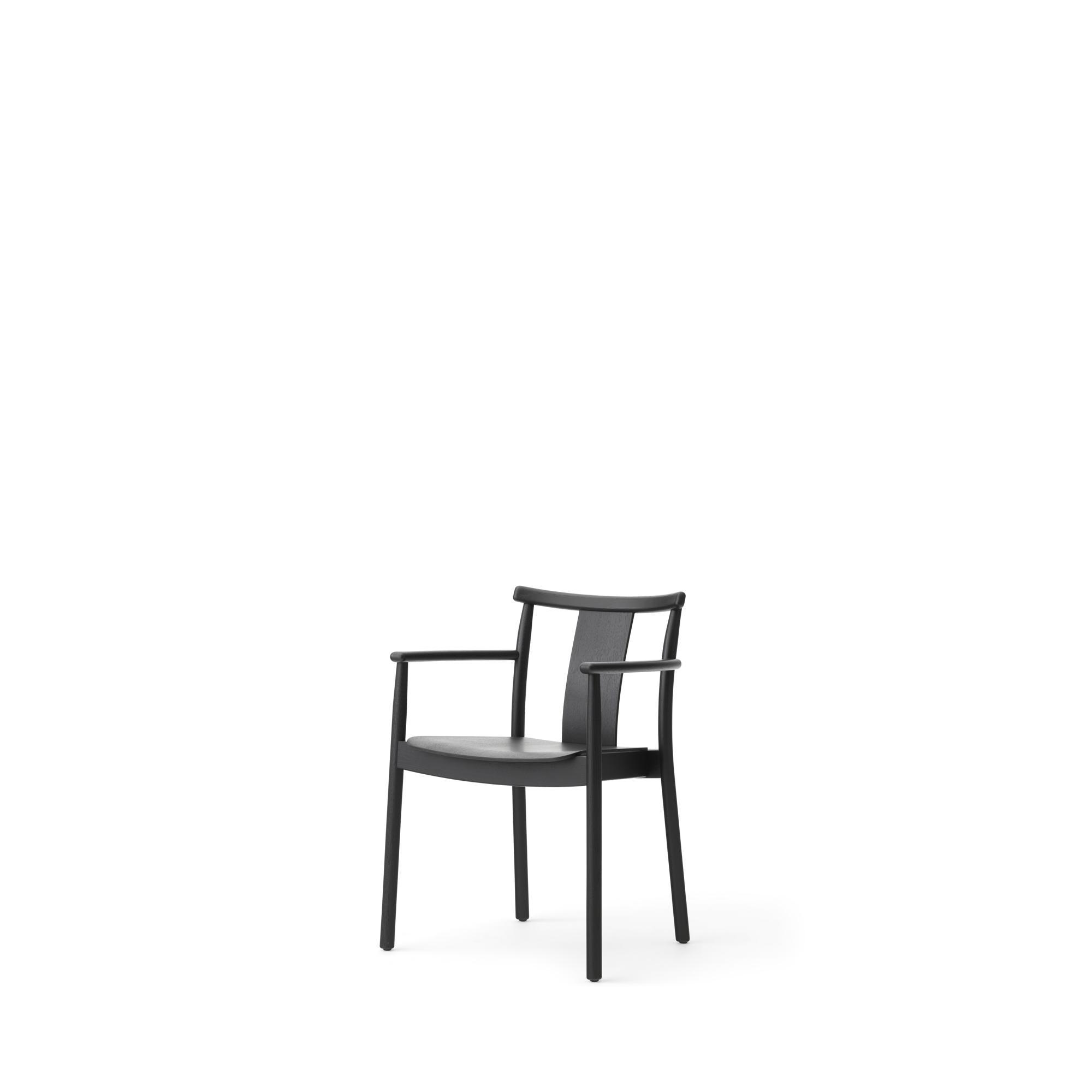 Audo Merkur Dining Chair with Armrest Black Oak