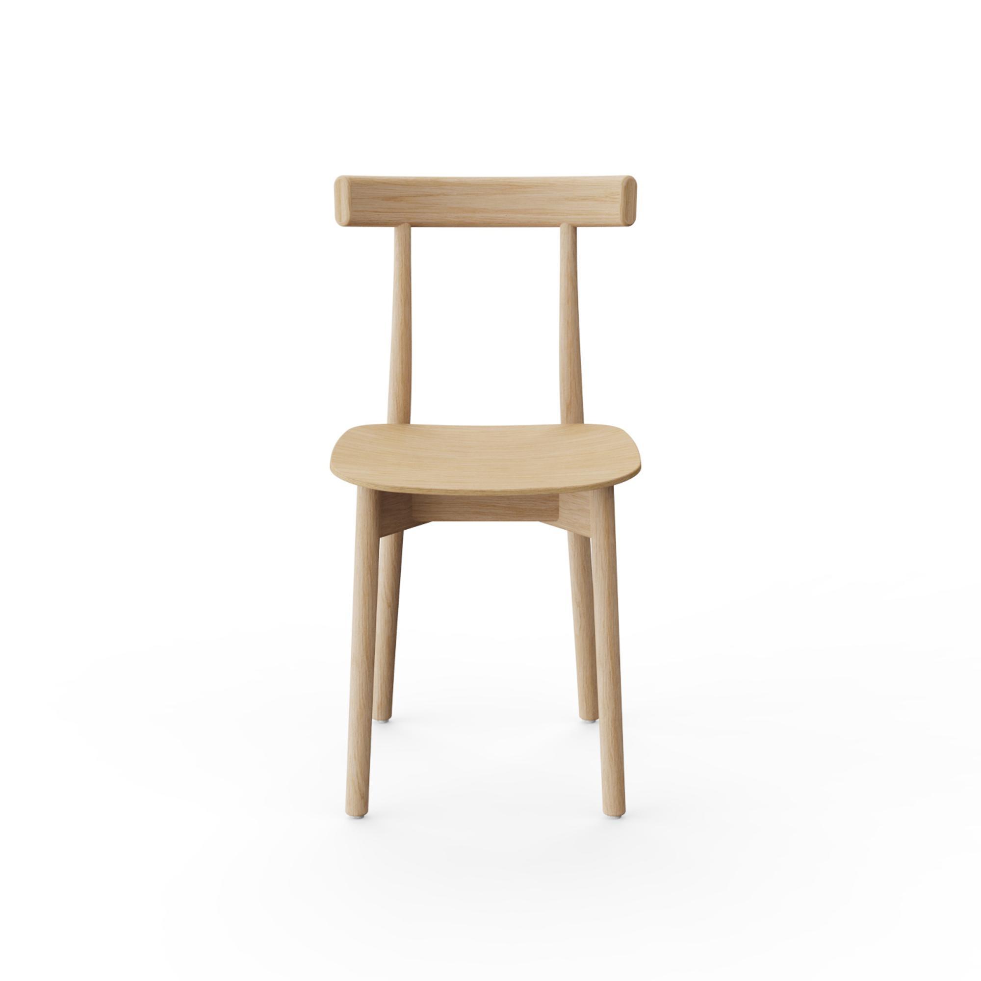 NINE Skinny Wooden Dining Chair Natural Oak