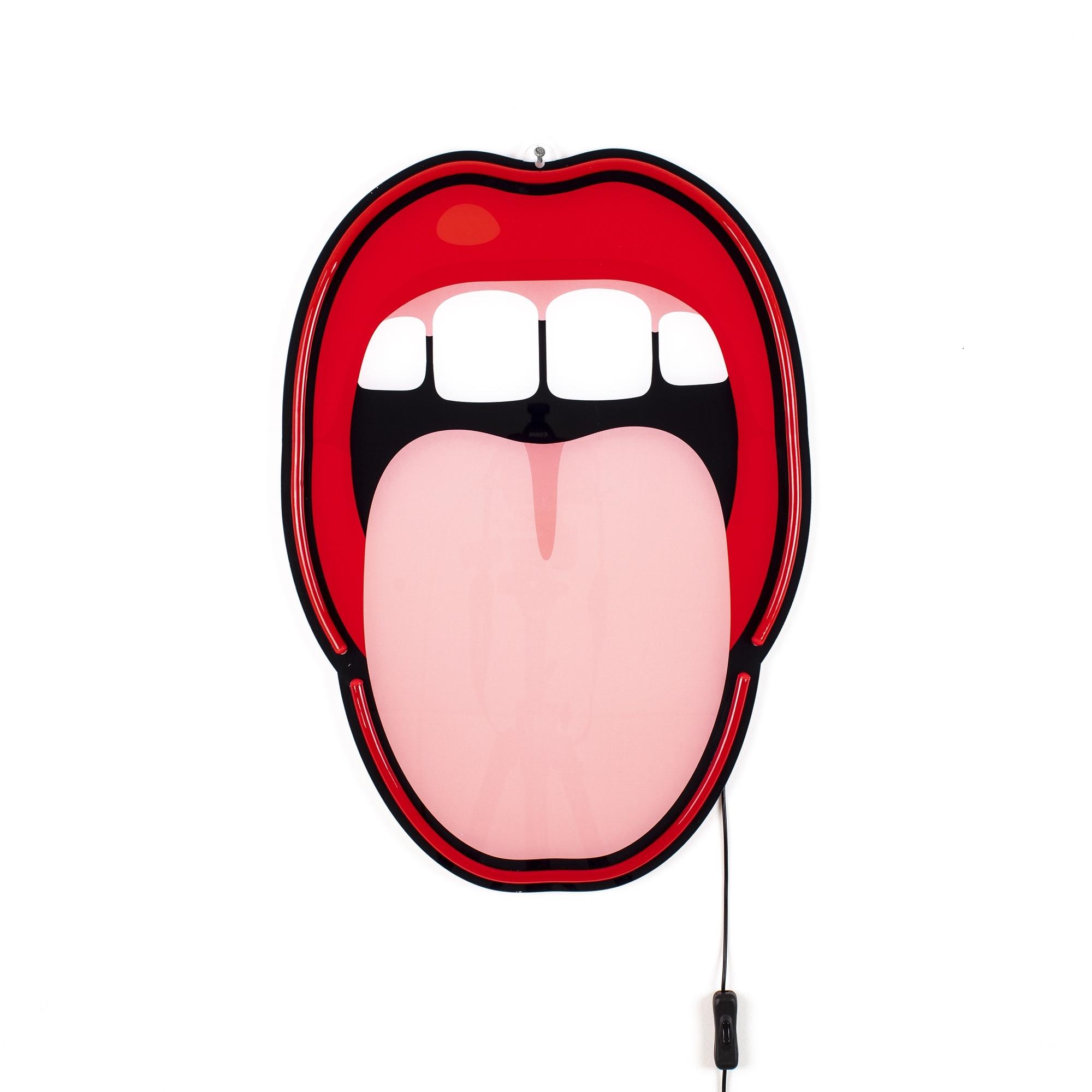 Seletti Studio Job Led Neon Signs Tongue Applique Rosso