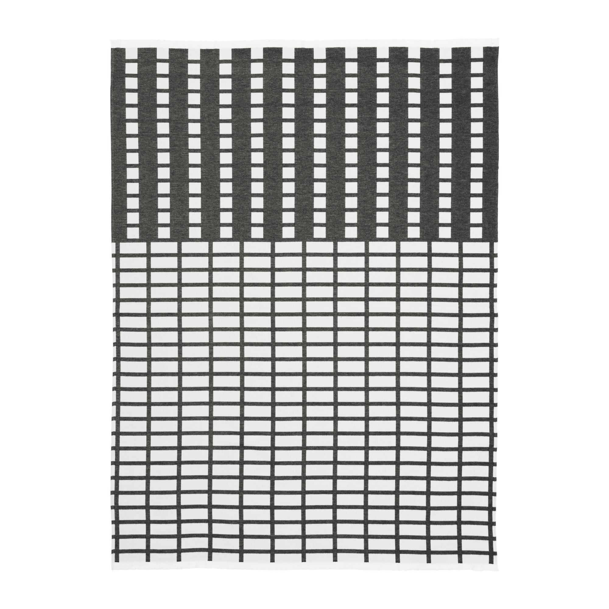 Kristina Dam Studio Zeitgenössisches Plaid Schwarz/ Cremeweiß