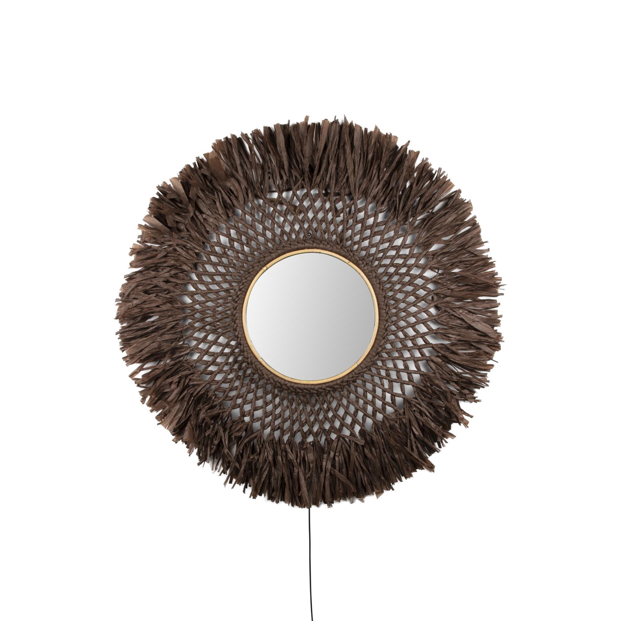 Globen Lighting Boho Wall Lamp/ Mirror Brown