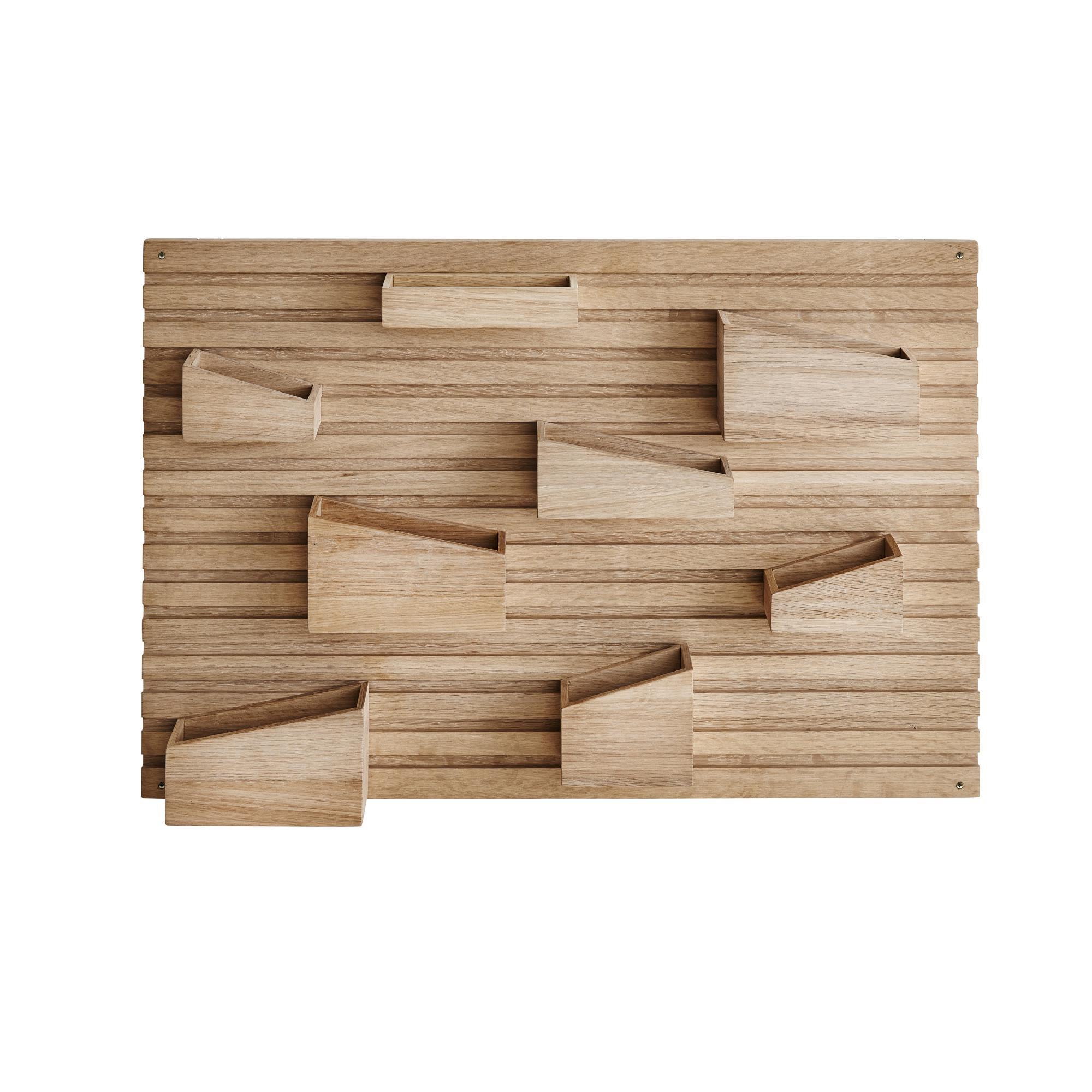 Pannello portaoggetti con ingresso in legno Rovere