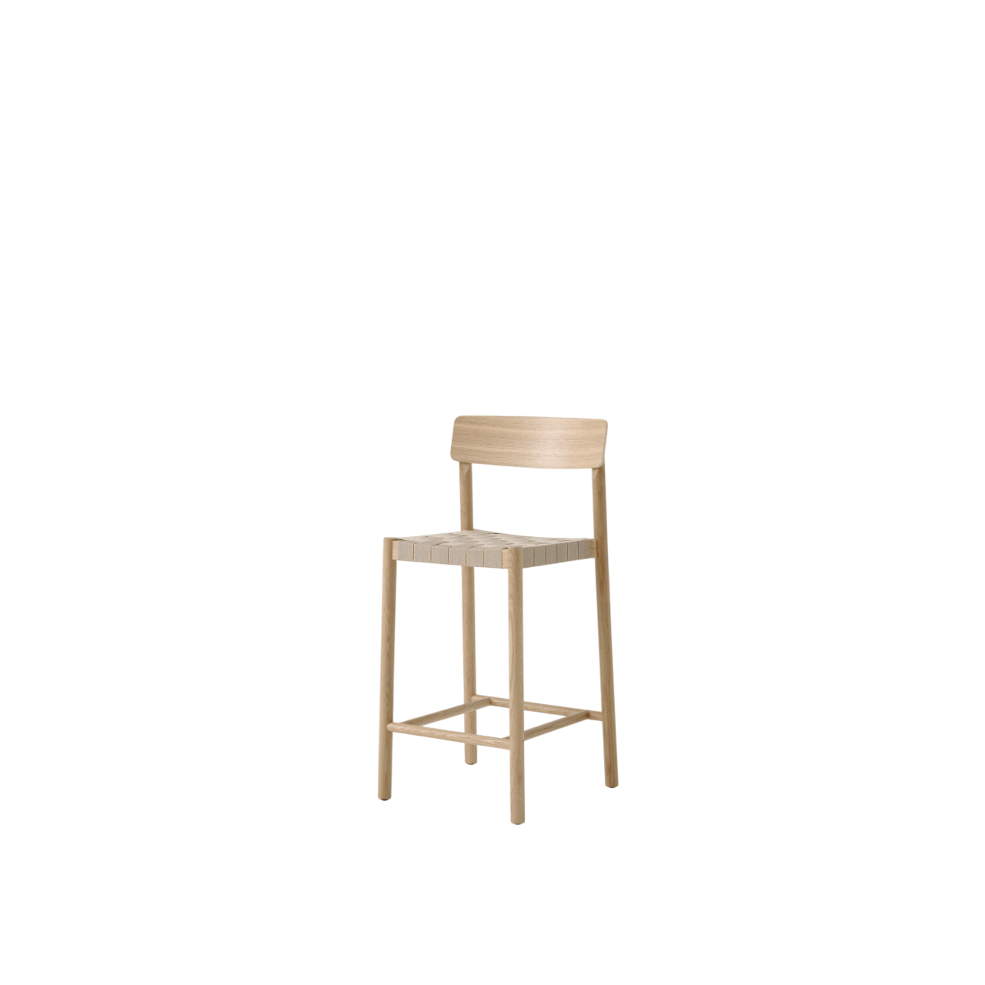 &Tradition Betty TK12 Sedia da bar in rovere laccato/lino naturale e vimini