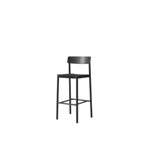 &Tradition Betty TK15 Bar Stool Black Lacquered Ash/ Black Linen Wicker
