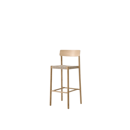 &Tradition Betty TK15 Bar Stool Lacquered Oak/Natural Linen Wicker