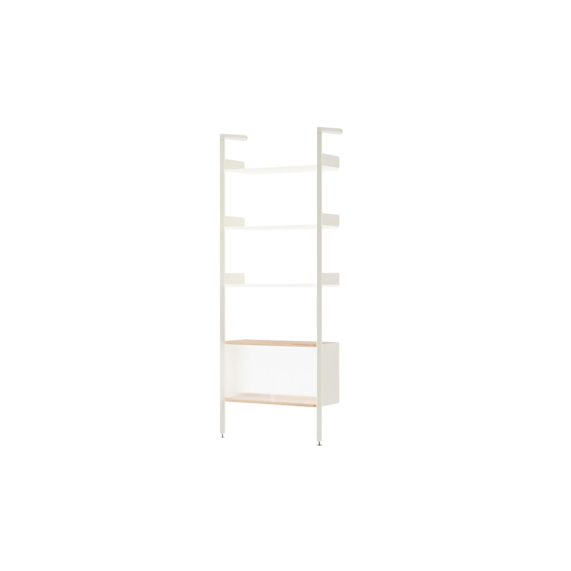 &Tradition Rombe Full Bay IF3 Mobiletto con Scaffalatura in Rovere Laccato/alabastro