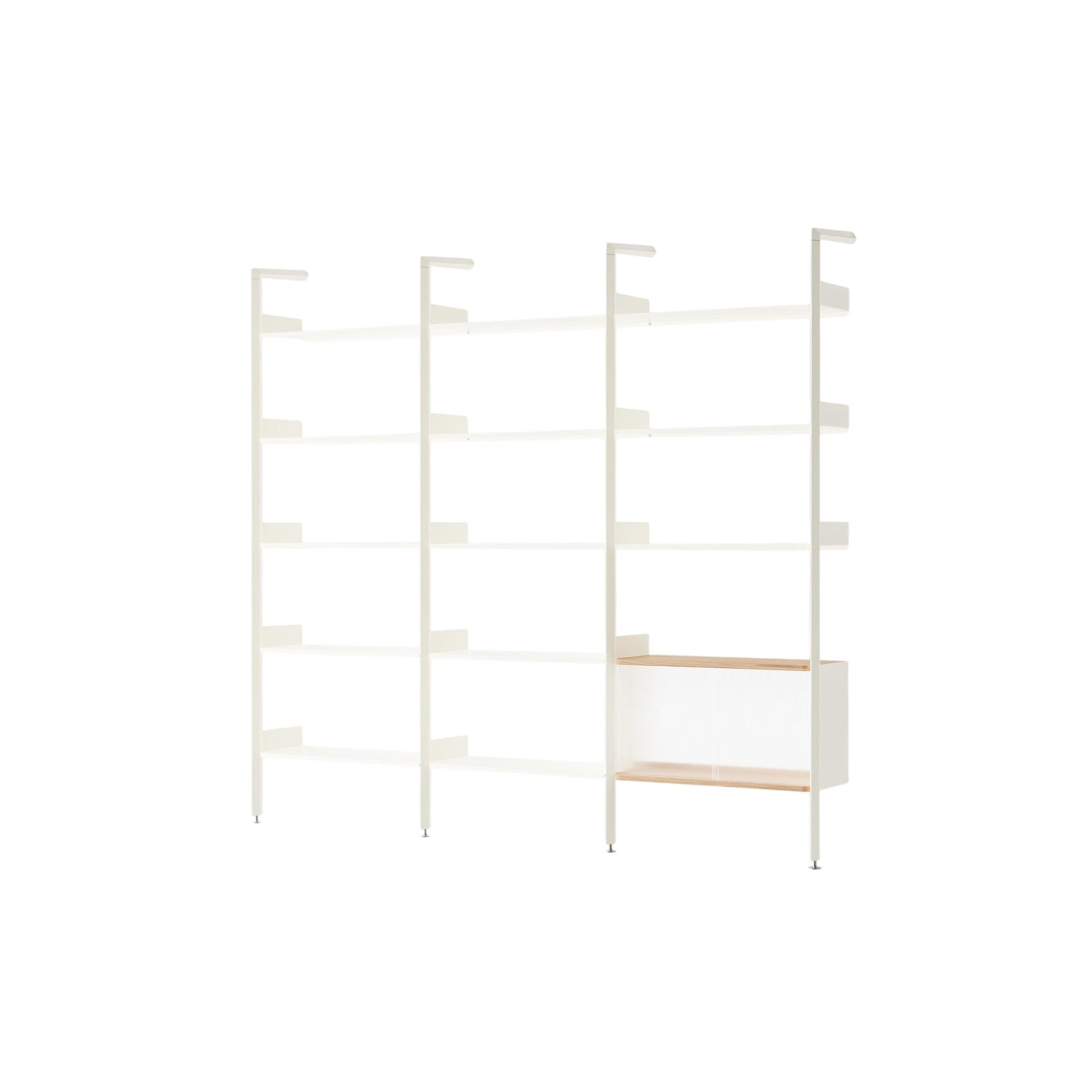 &Tradition Rhomb IF1 &IF4 & IF6 Configurazione Scaffalatura H Rovere laccato/Alabastro