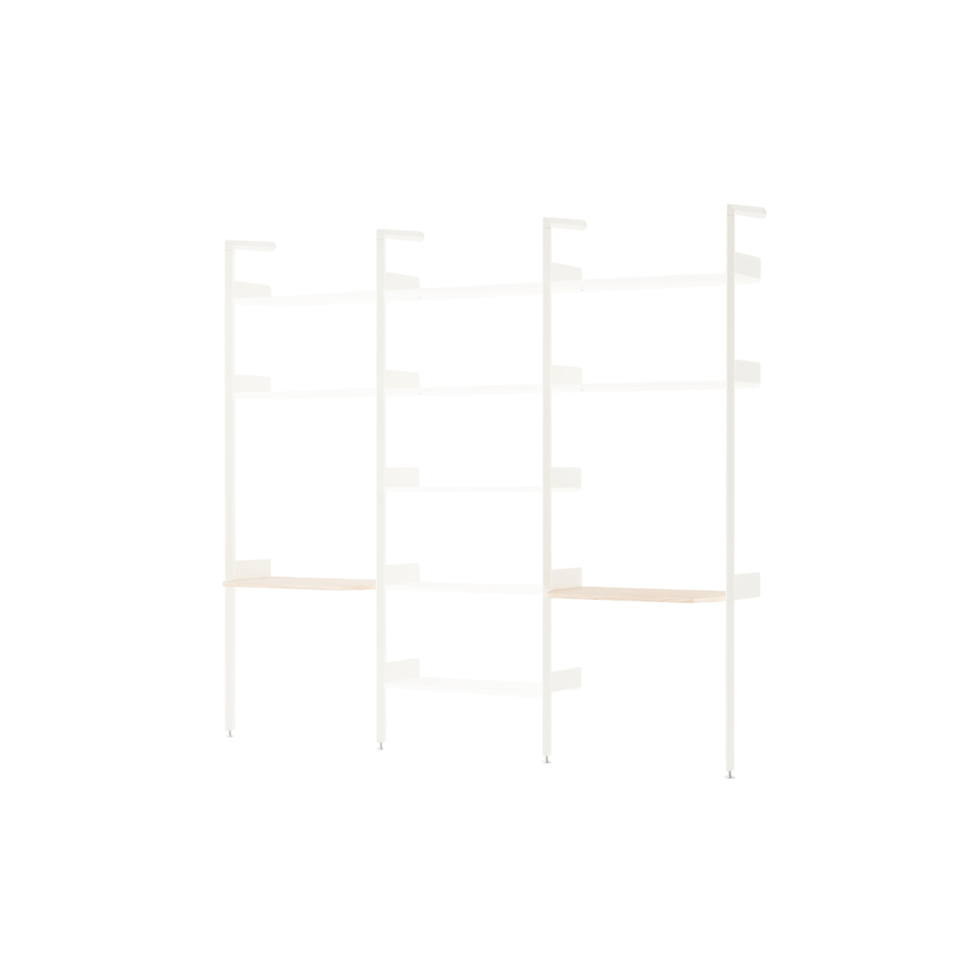 &Tradition Rombe IF2 &IF4 & IF5 Shelving Configuration In Lacquered Oak/Alabaster
