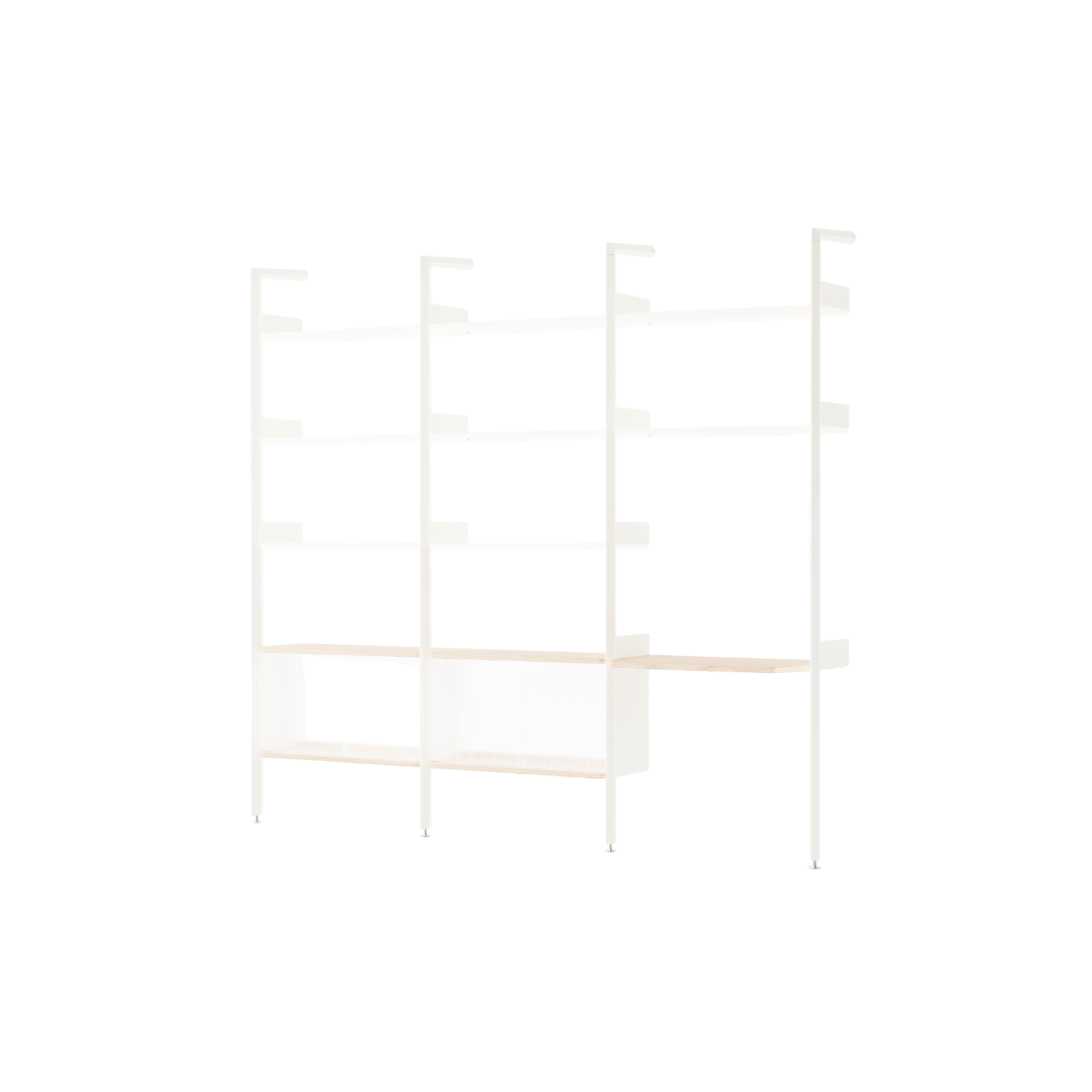 &Tradition Rhomb IF3 &IF5 & IF6 Shelving Configuration J Lacquered Oak/Alabaster