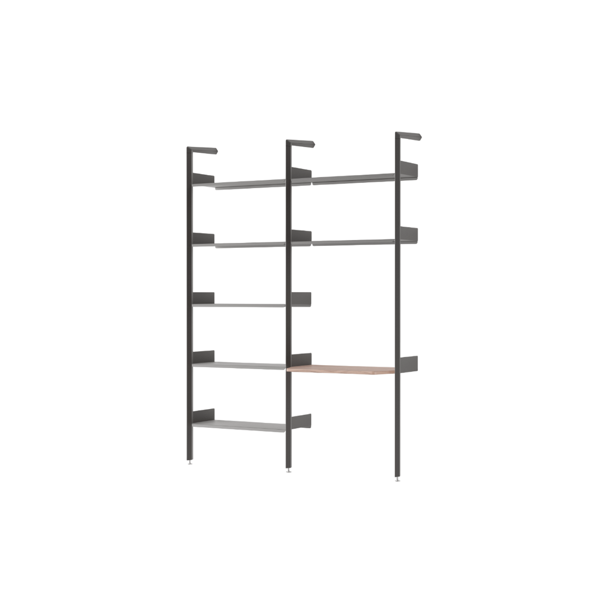 &Tradition Rombe IF1 &IF5 Shelving Configuration B Lacquered Walnut/Anthracite