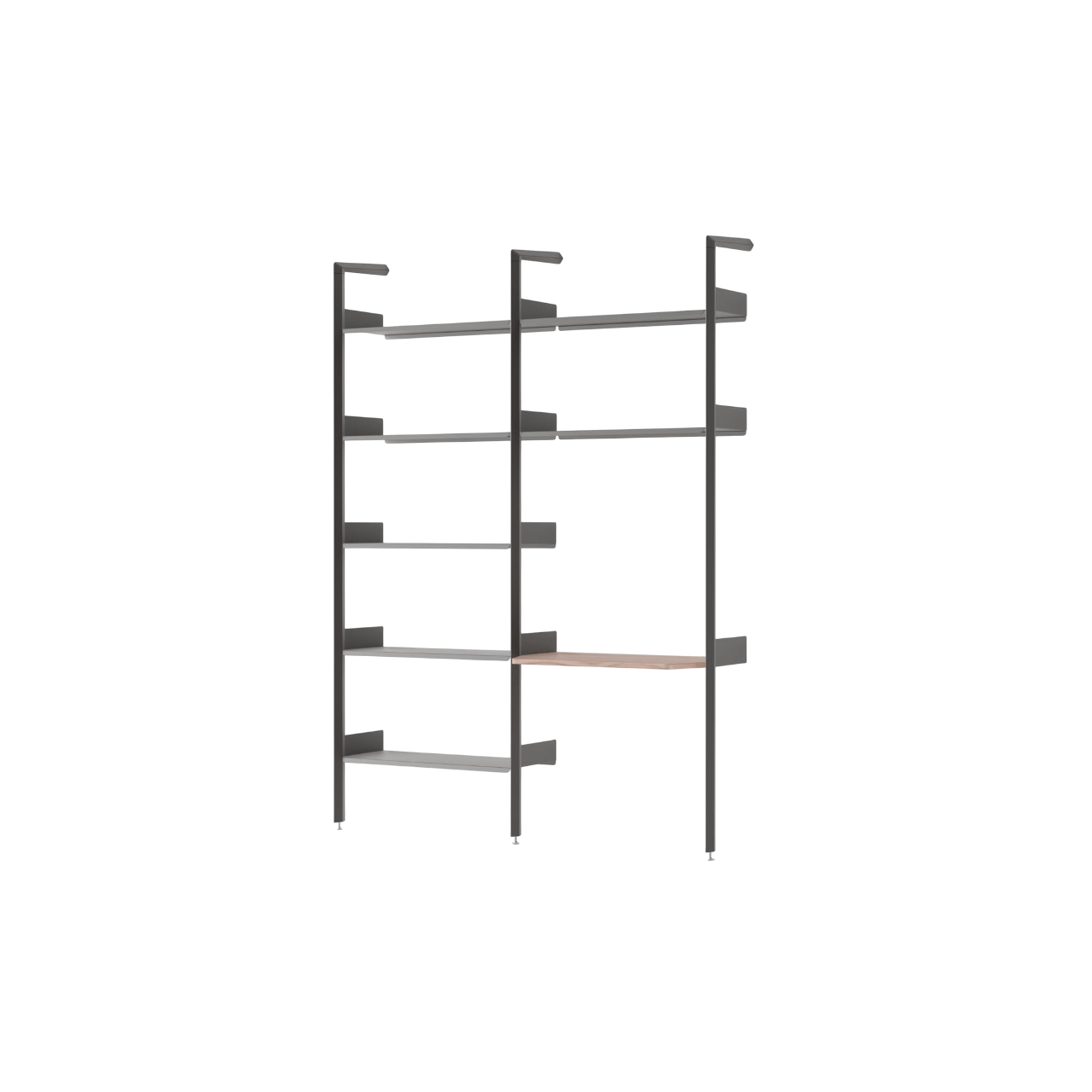 &Tradition Rombe IF1 &IF5 Shelving Configuration B Lacquered Walnut/Anthracite