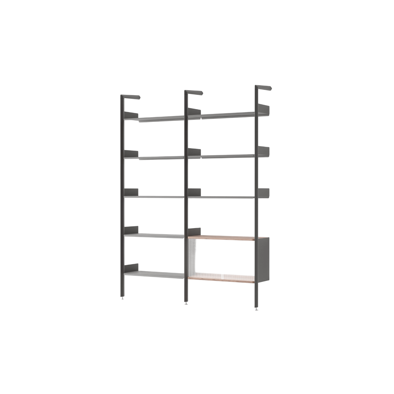 &Tradition Rombe IF1 &IF6 Shelving Configuration C Lacquered Walnut/Anthracite