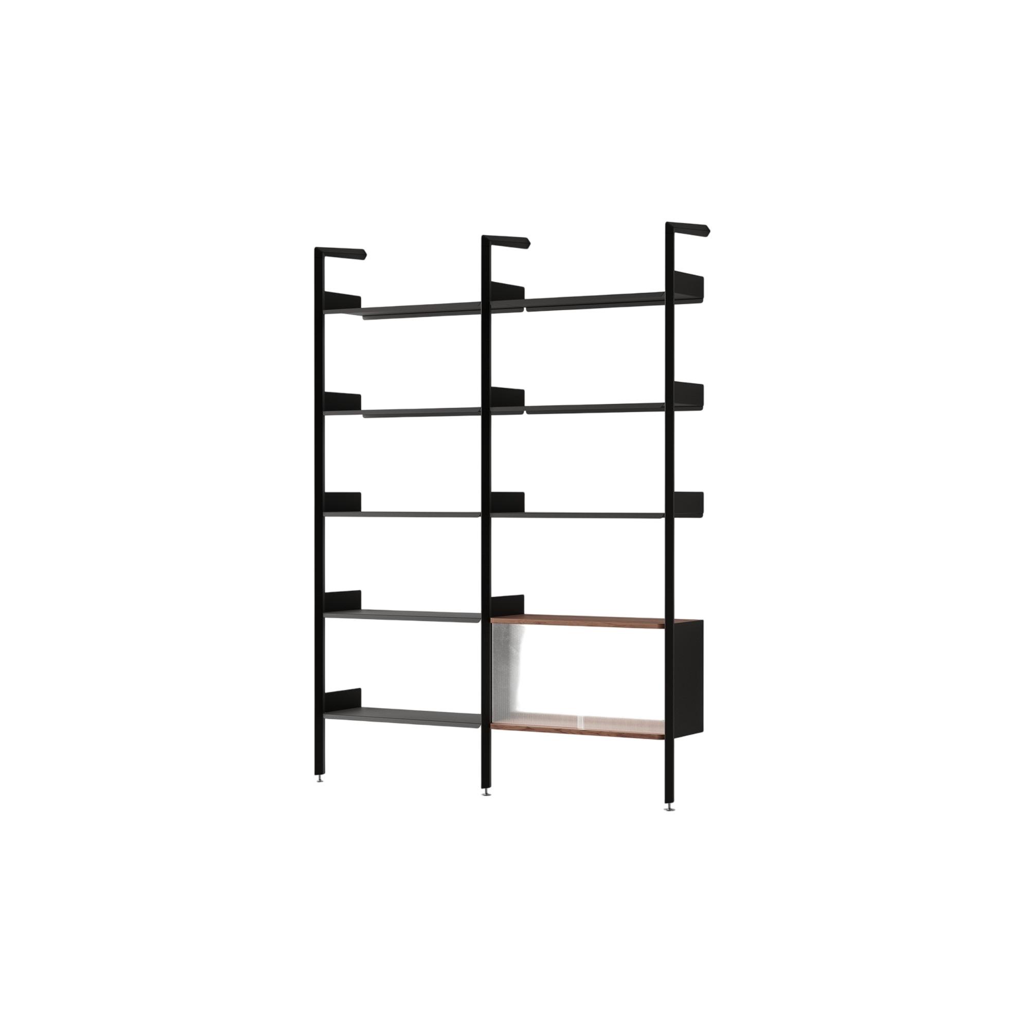 &Tradition Rombe IF1 &IF6 Configurazione Scaffalatura C Noce laccato/Antracite