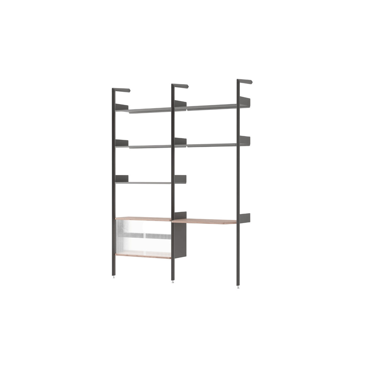 &Tradition Rombe IF2 &IF6 Shelving Configuration D Lacquered Walnut/Anthracite