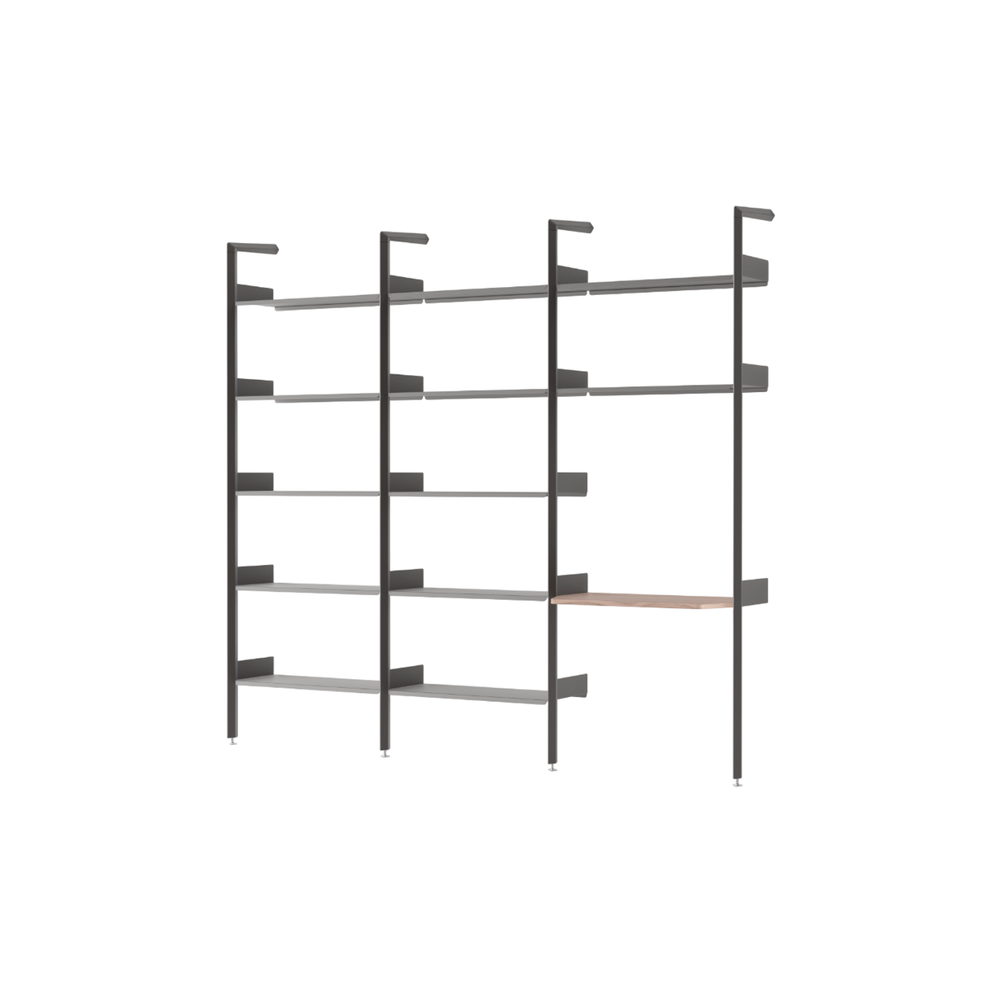 &Tradition Rhomb IF1 &IF4 & IF5 Shelving Configuration G Lacquered Walnut/Anthracite