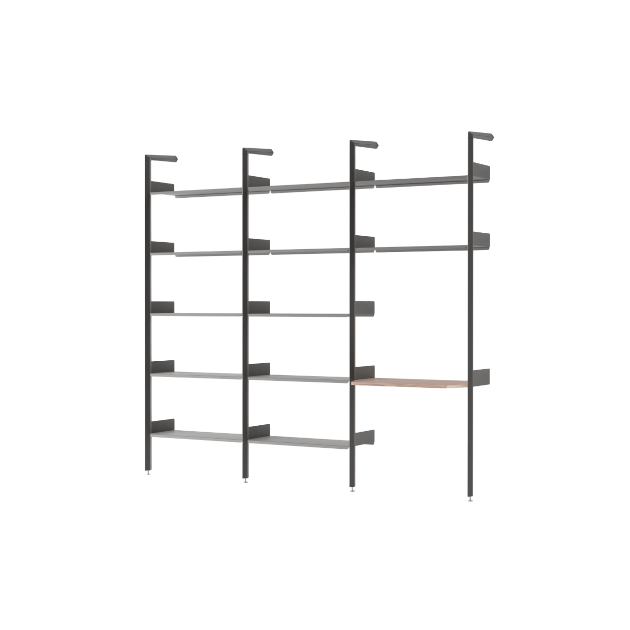 &Tradition Rhomb IF1 &IF4 & IF5 Shelving Configuration G Lacquered Walnut/Anthracite