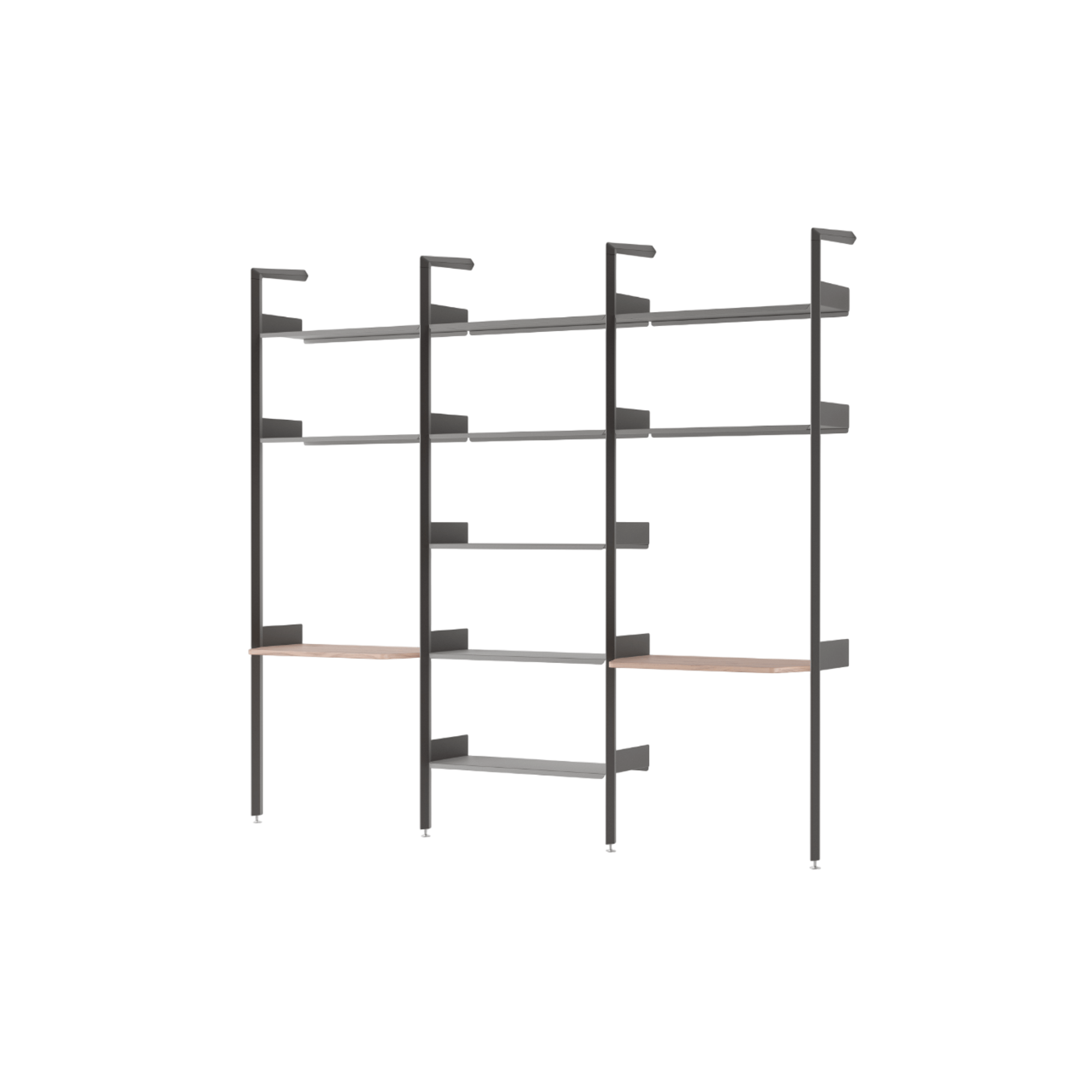 &Tradition Rombe IF2 &IF4 &IF5 Regalkonfiguration in lackiertem Walnuss/Anthrazit