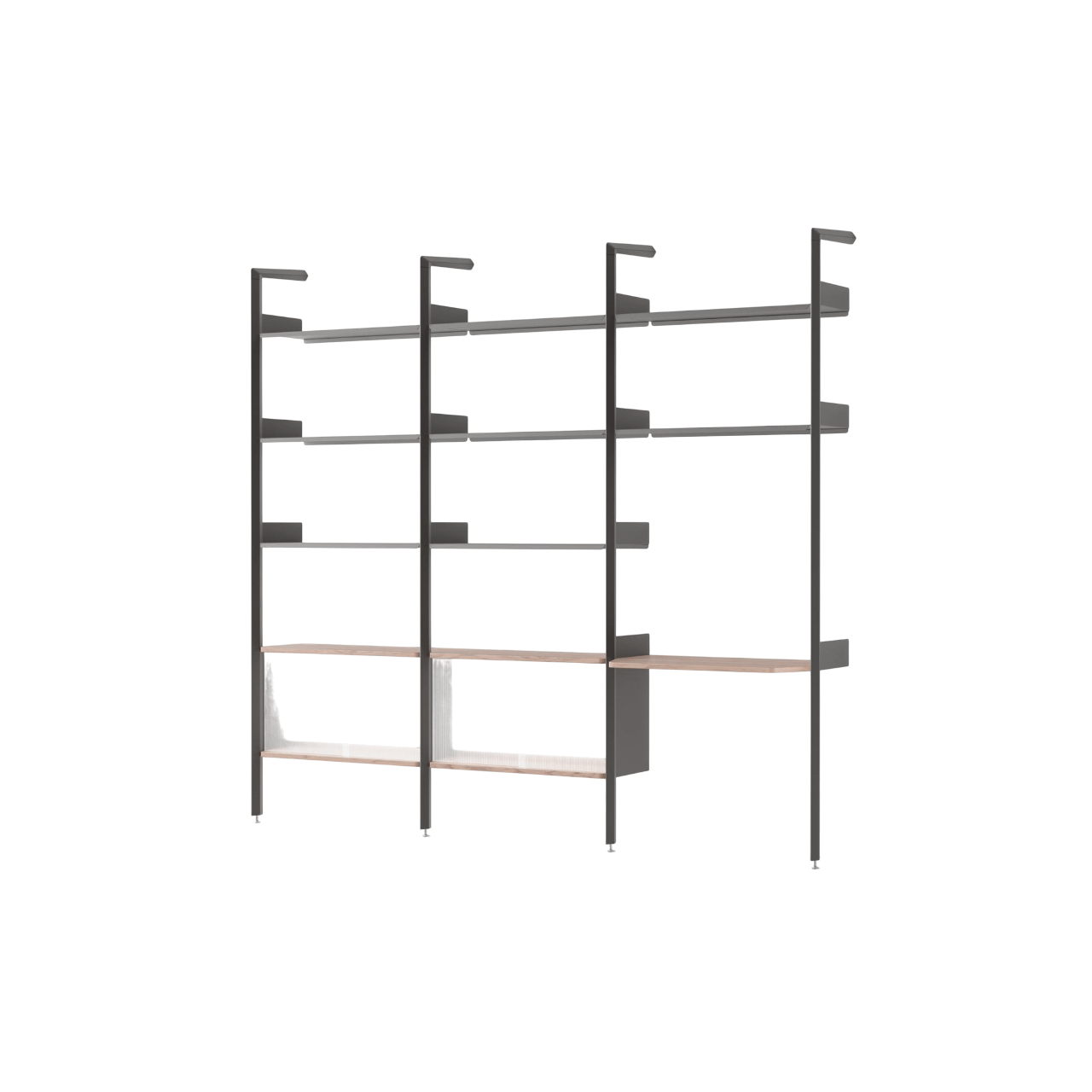 &Tradition Rhomb IF3 &IF5 & IF6 Shelving Configuration J Lacquered Walnut/Anthracite