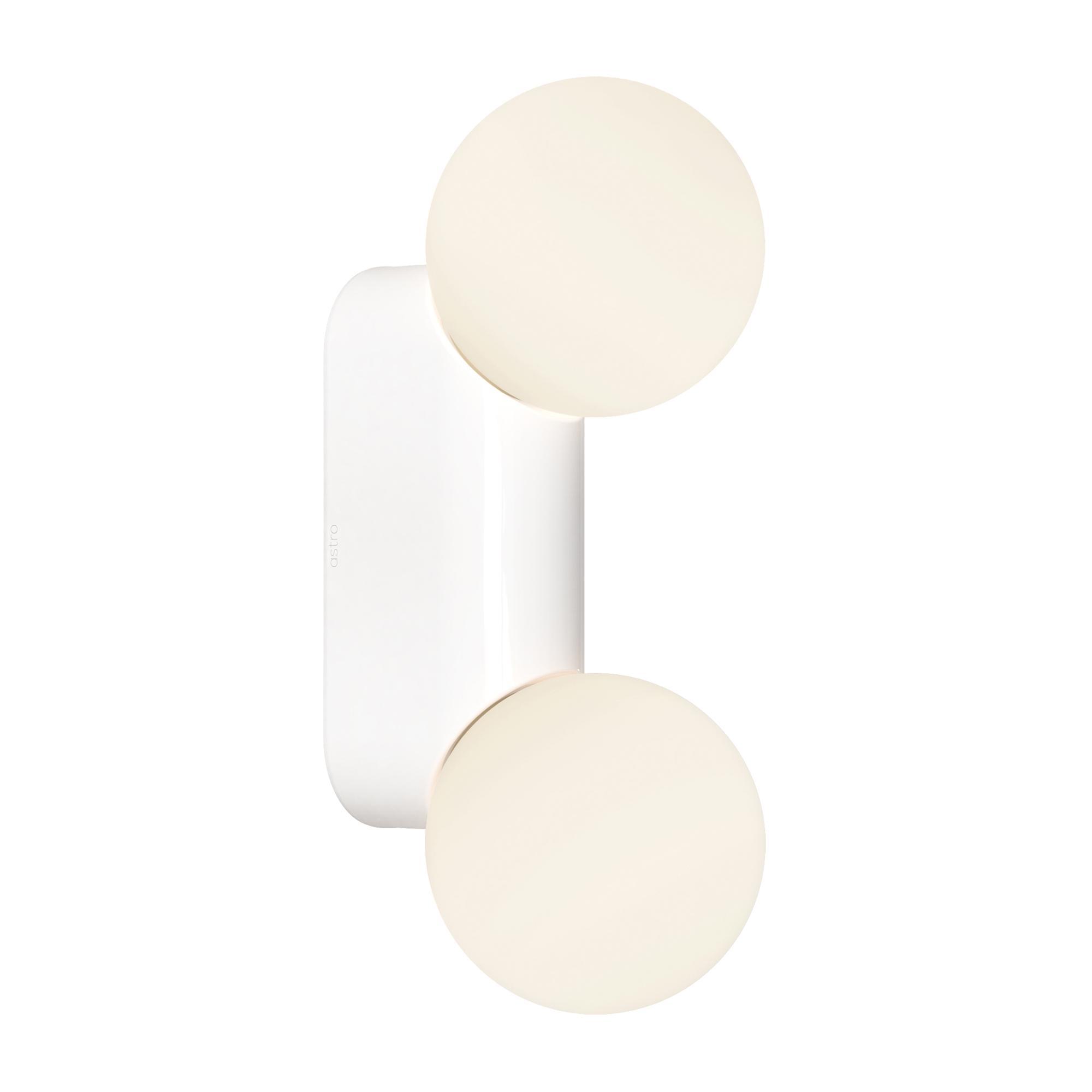 Astro Lyra Twin Wall Lamp Gloss Glaze White