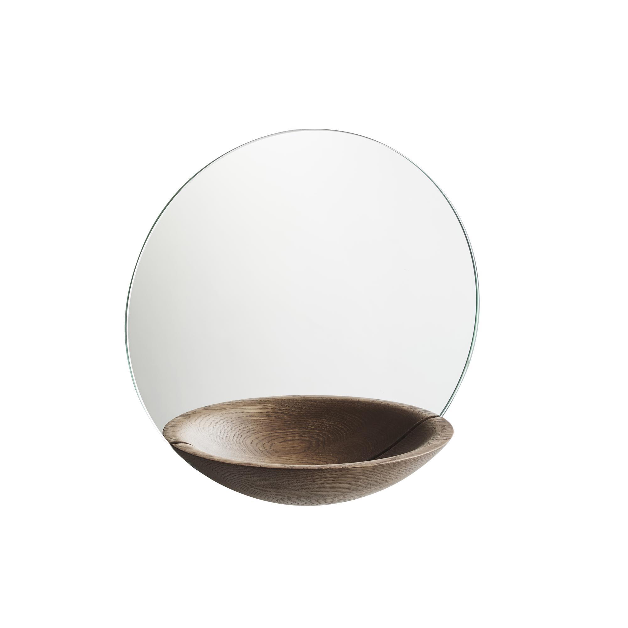 Woud Pocket Mirror Large Smoked Oak