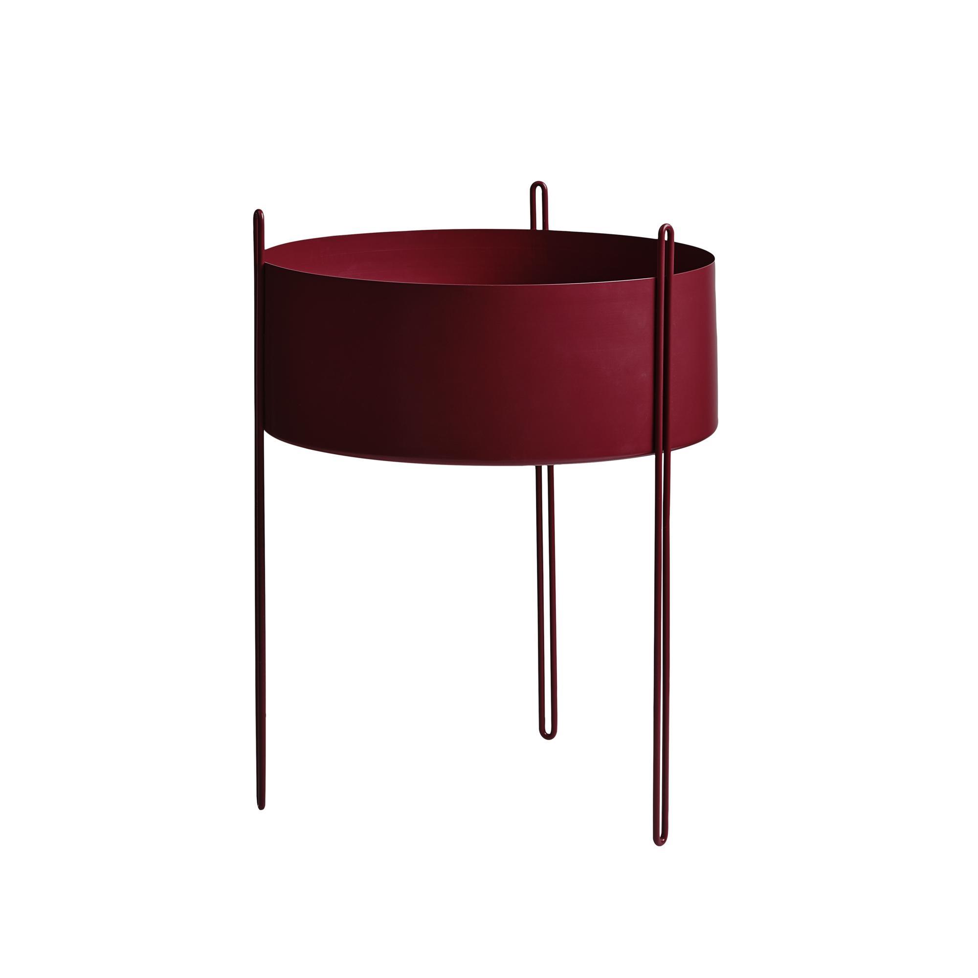 Woud Pedestal Potted Plant Large Red