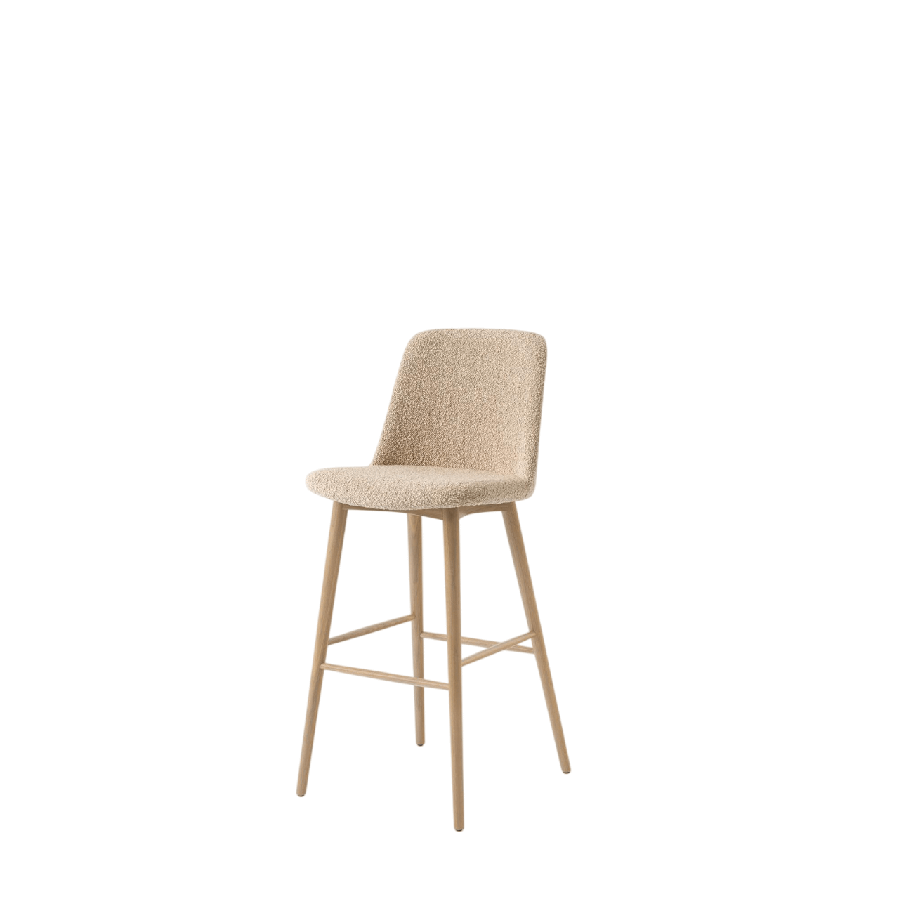 Taburete de bar &Tradition Rely HW135 con respaldo alto en roble lacado/Karakorum 003 Duna