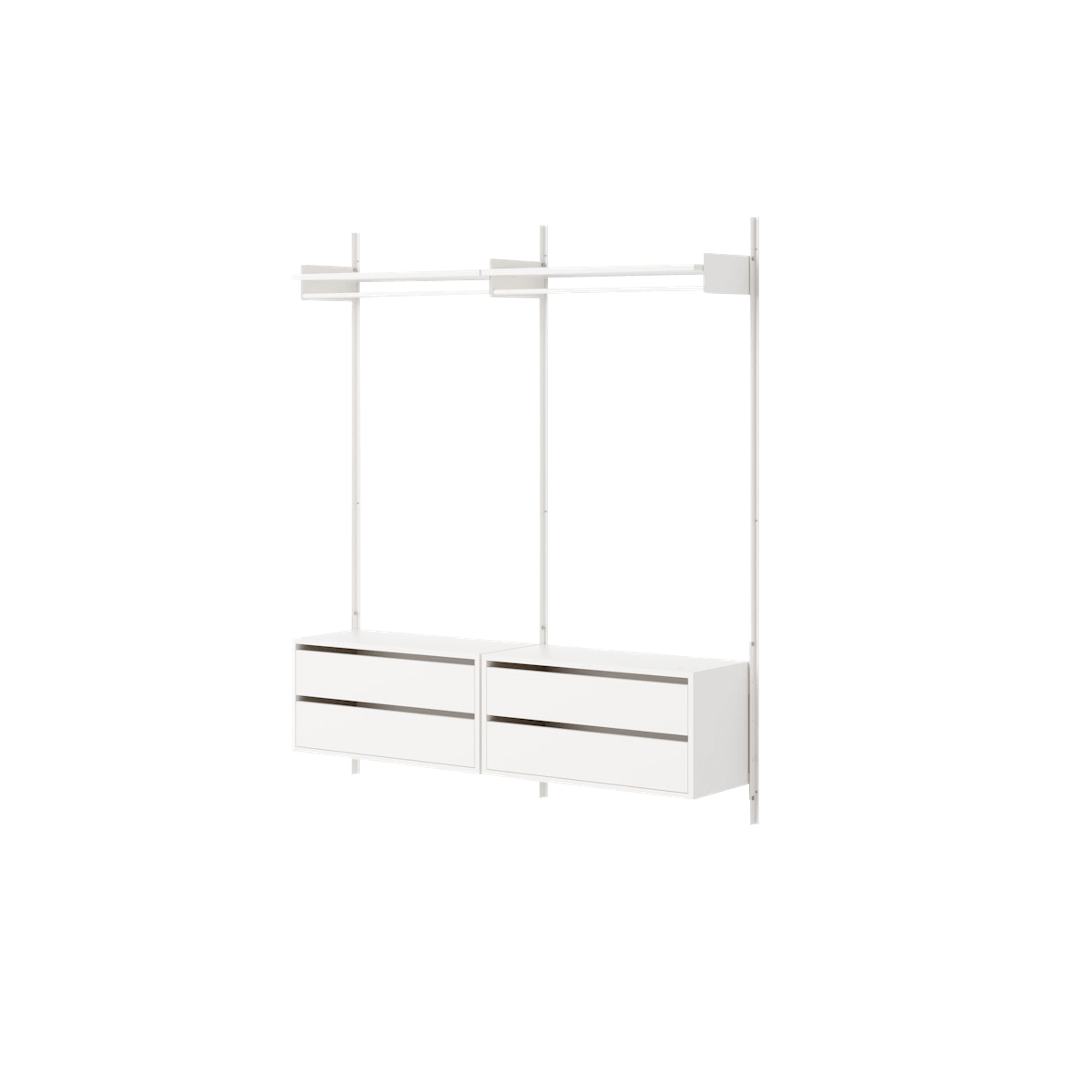 New Works Wardrobe Shelf 2 Bookcase With Drawers White