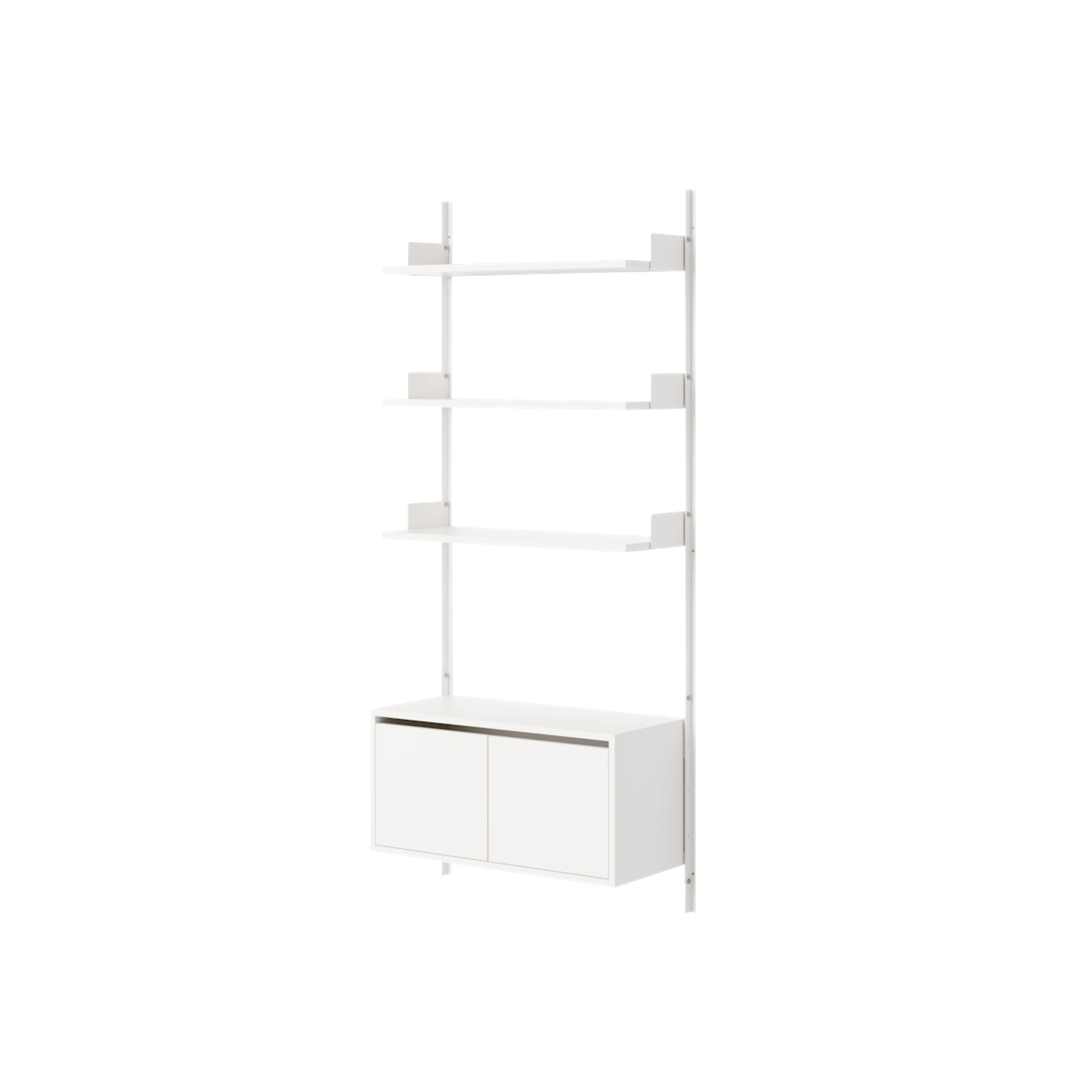 New Works Wall Shelf 1900 Bookcase With Doors Low White