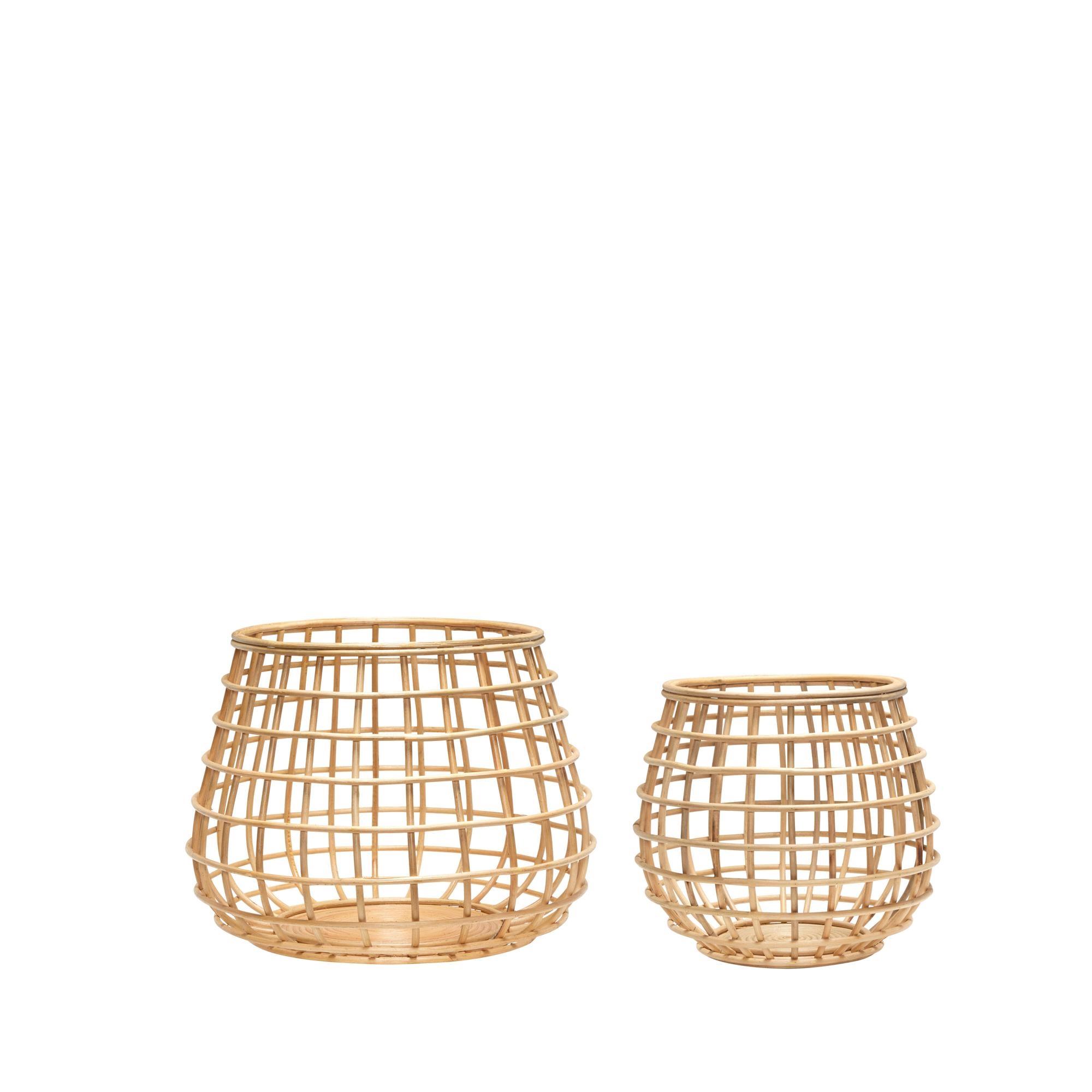 Hübsch Energy Basket Large Nature Set of 2