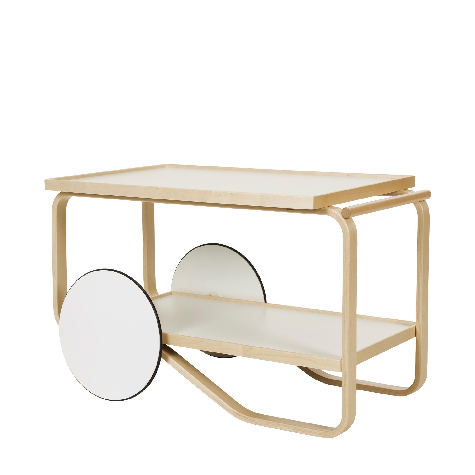 artek 901 Serving Trolley Birch/ White/ White Laminate