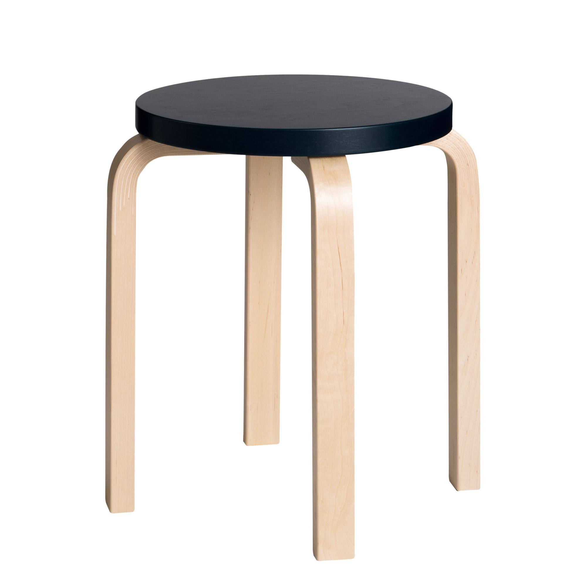 artek E60 Stool Birch/ Black