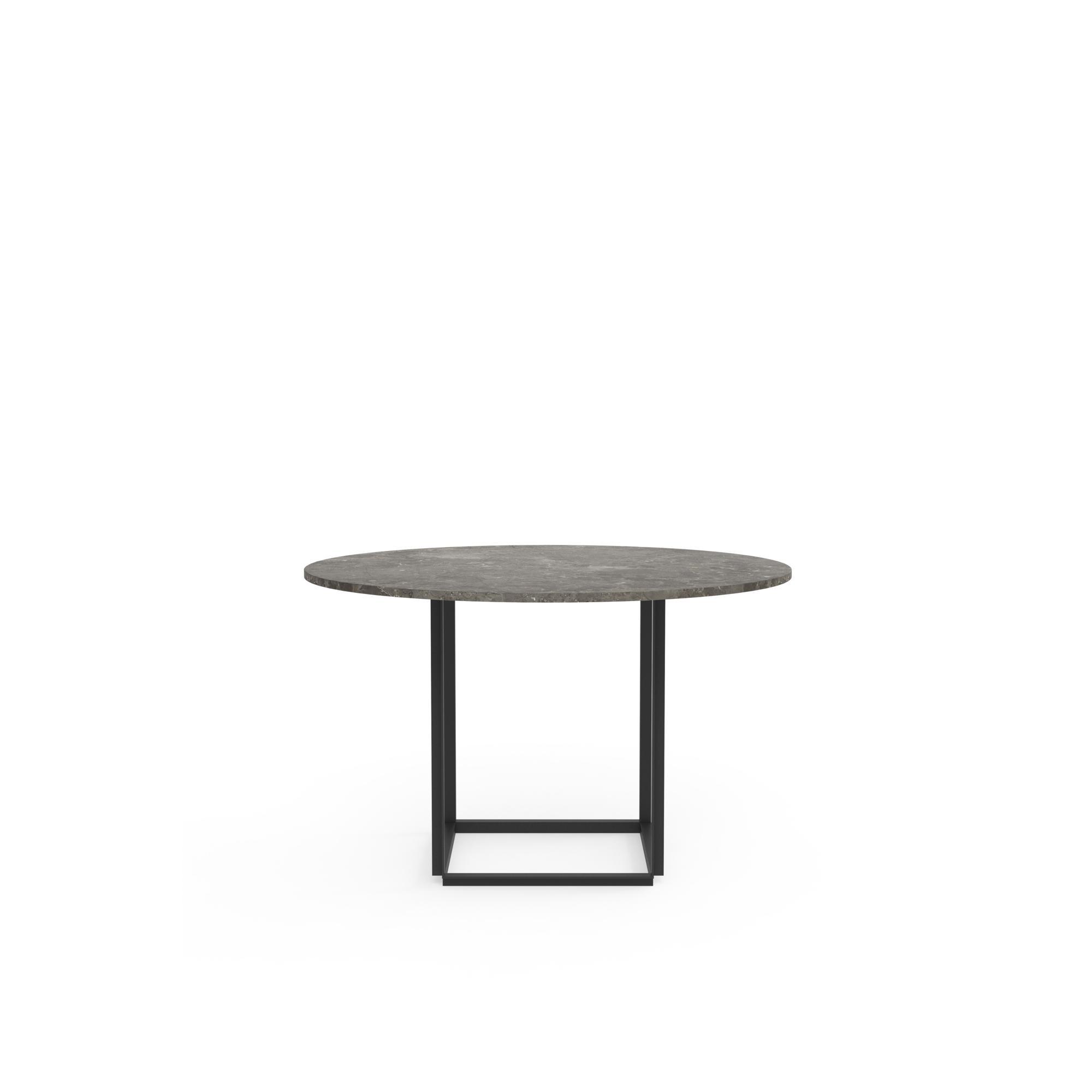 Mesa de Comedor Florence Ø120 Mármol Gris Du Marais con Estructura Negro New Works