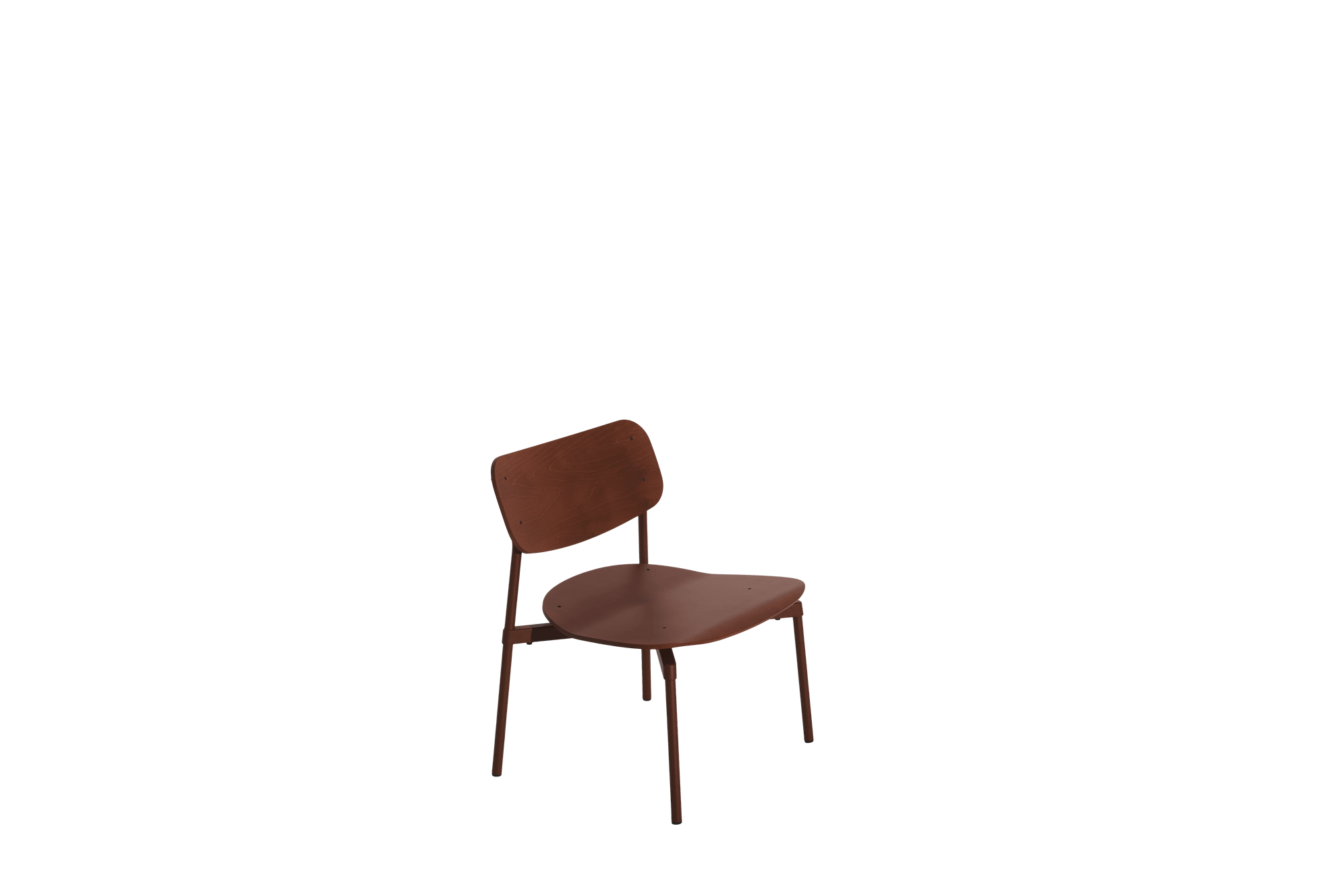 Petite Friture Fromme Bois Armchair Red Brown