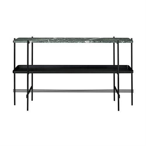 Gubi TS Console Table H72 With 2 Shelves and Tray Black/ Green Guatemala