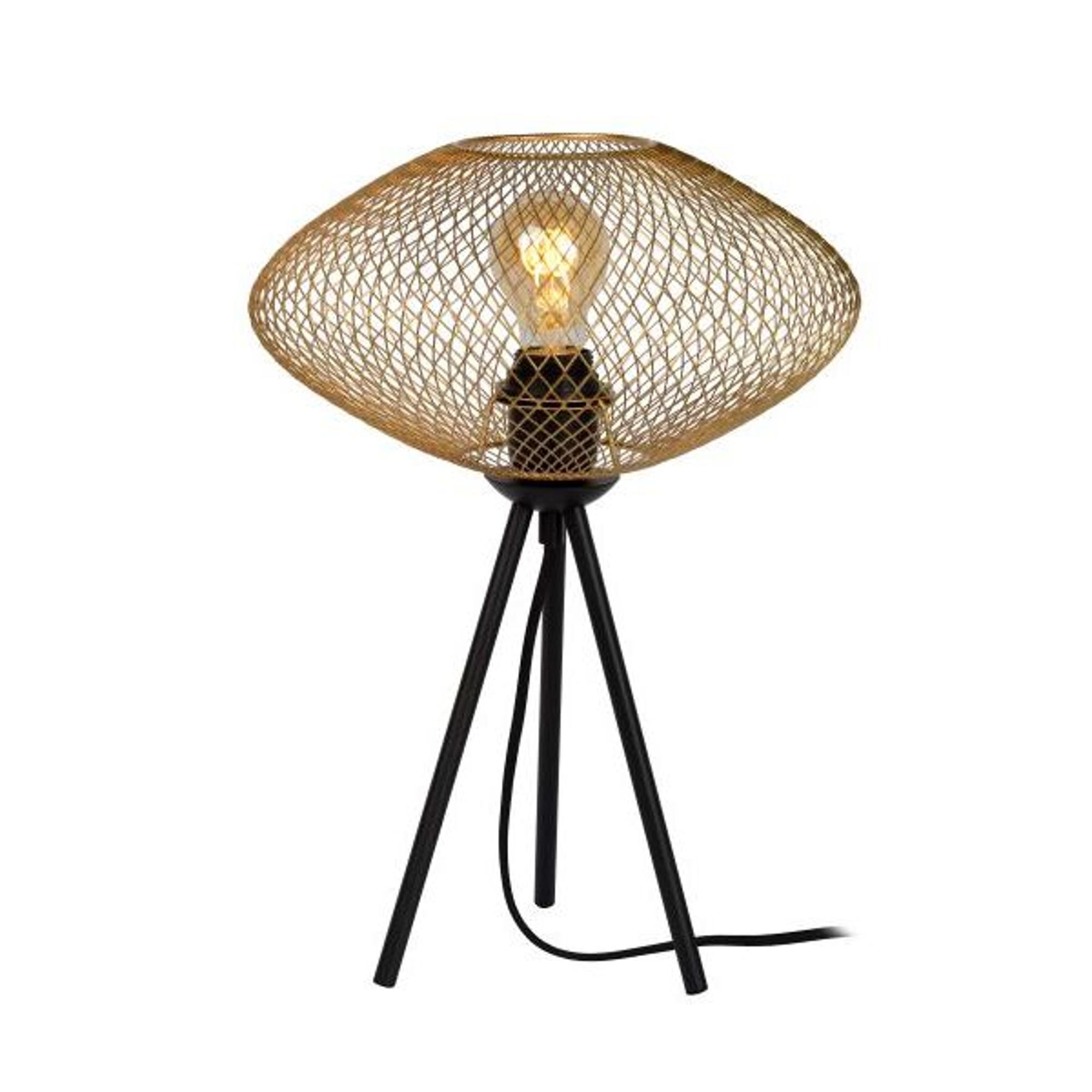 Lucide Mesh Table Lamp Ø30 Matt Gold/ Brass