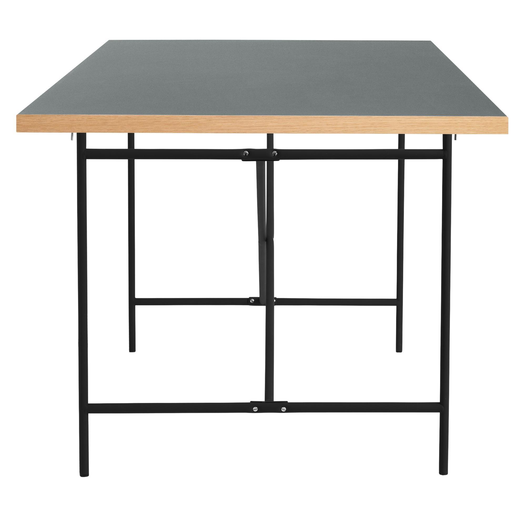 Please Wait To Be Seated Eiermann Linolium Bordplade 200x90 Mørkegrå/Eg