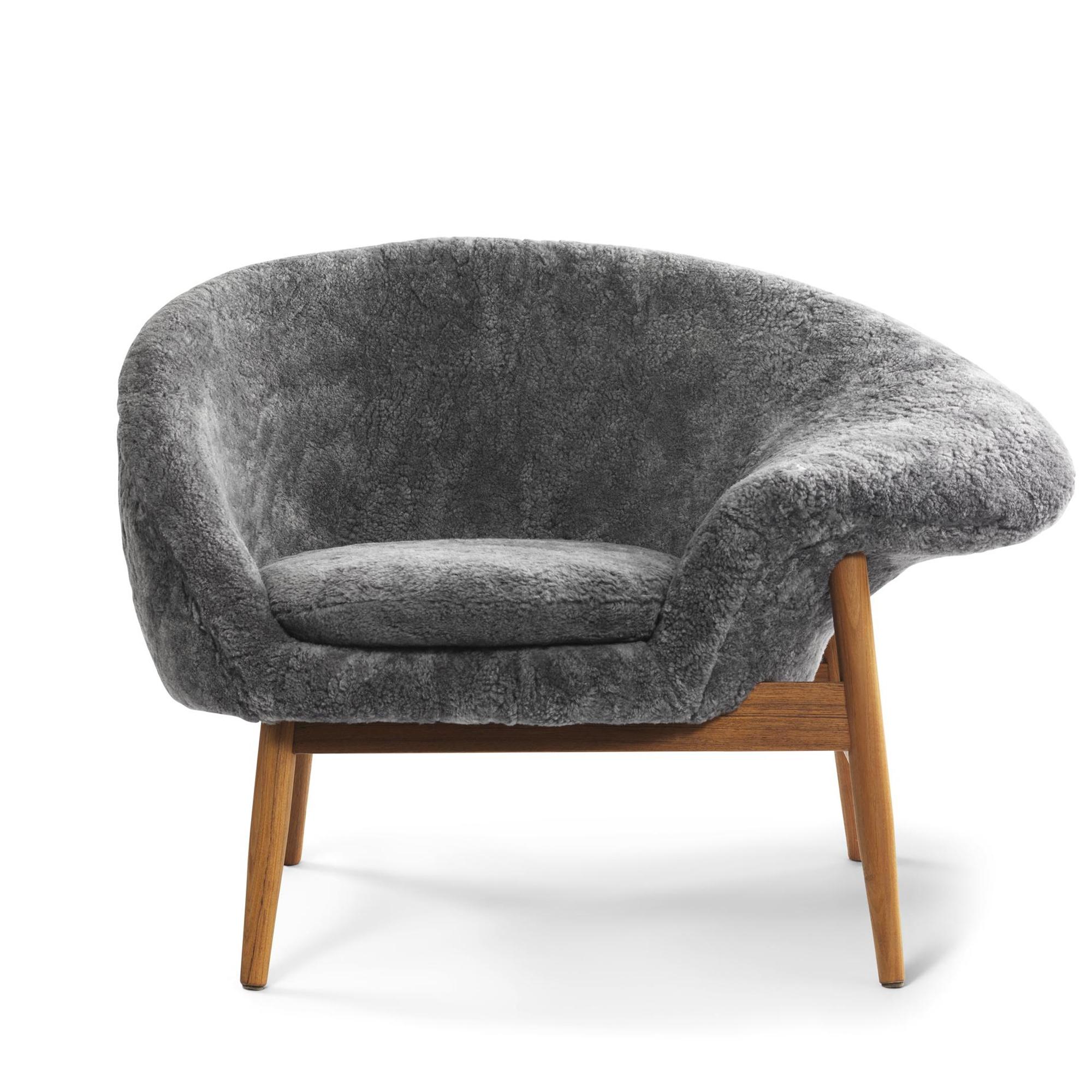 Warm Nordic Fried Egg Right Armchair Scandinavian Gray