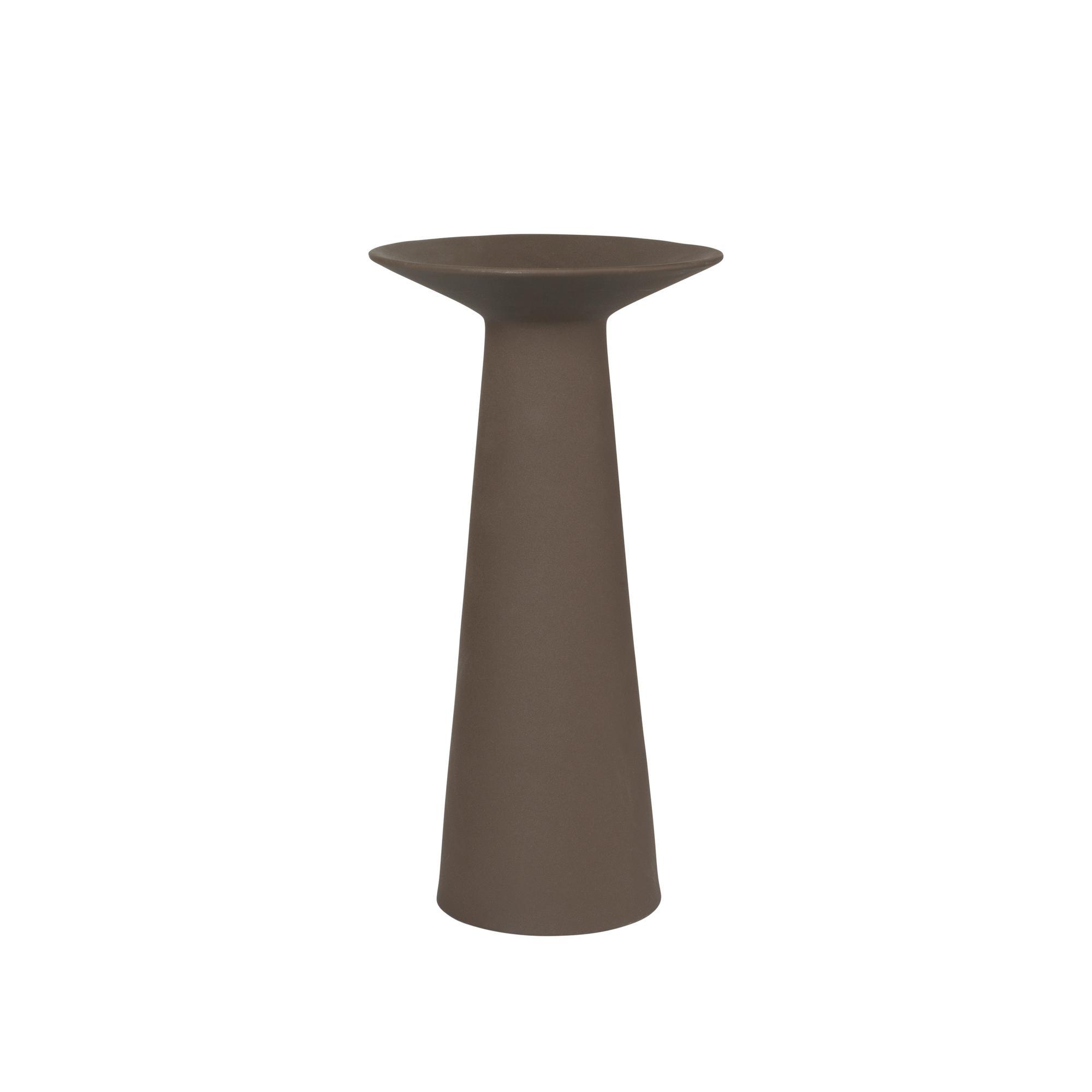 Kristina Dam Studio Collar Vase Stor Dark Brown Engobe