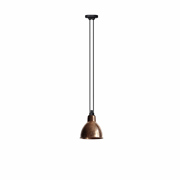 Lampe Gras N322 Pendant Raw Copper & White Round